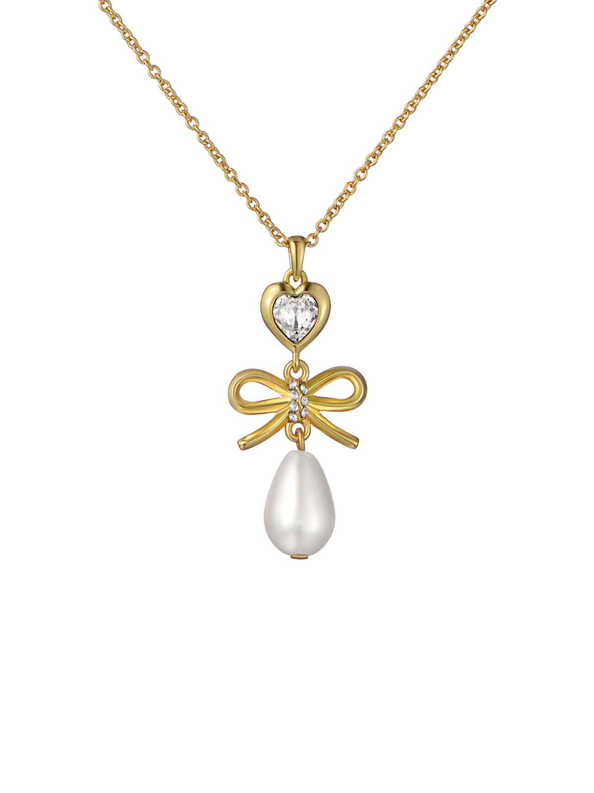 Imogen Icon Charm Heart Bow Pearl Drop Pearl