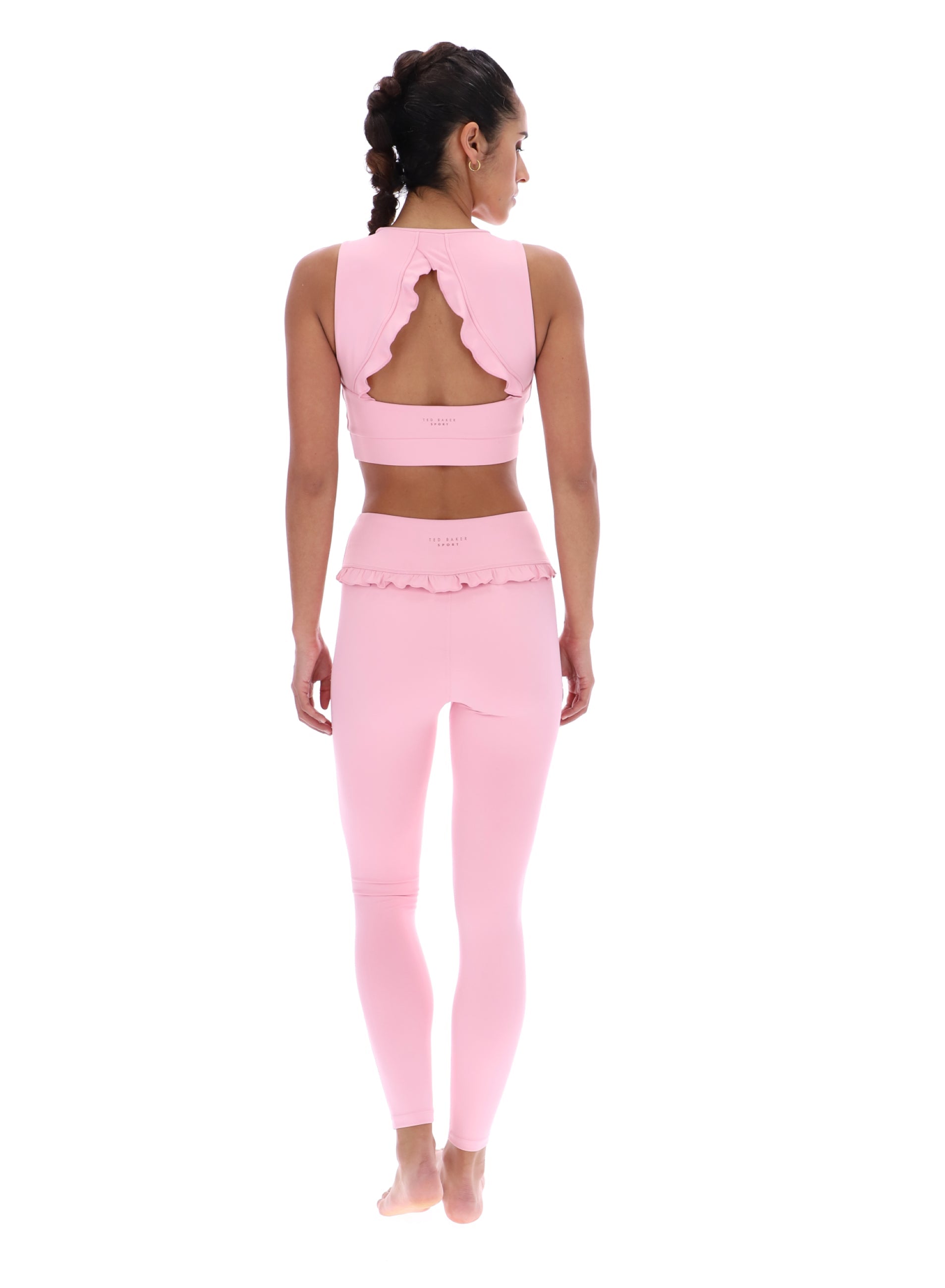 ARIA High Neck Bra With Ruffle Pink Nectar