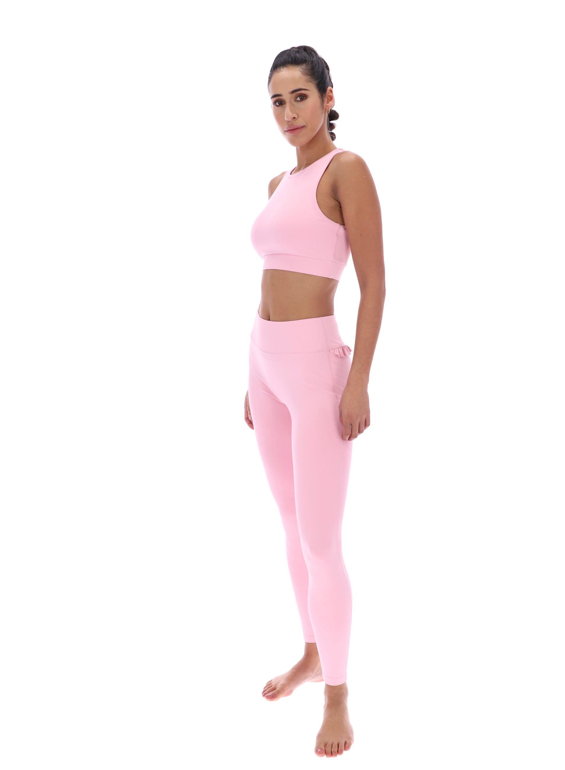 ARIA High Neck Bra With Ruffle Pink Nectar