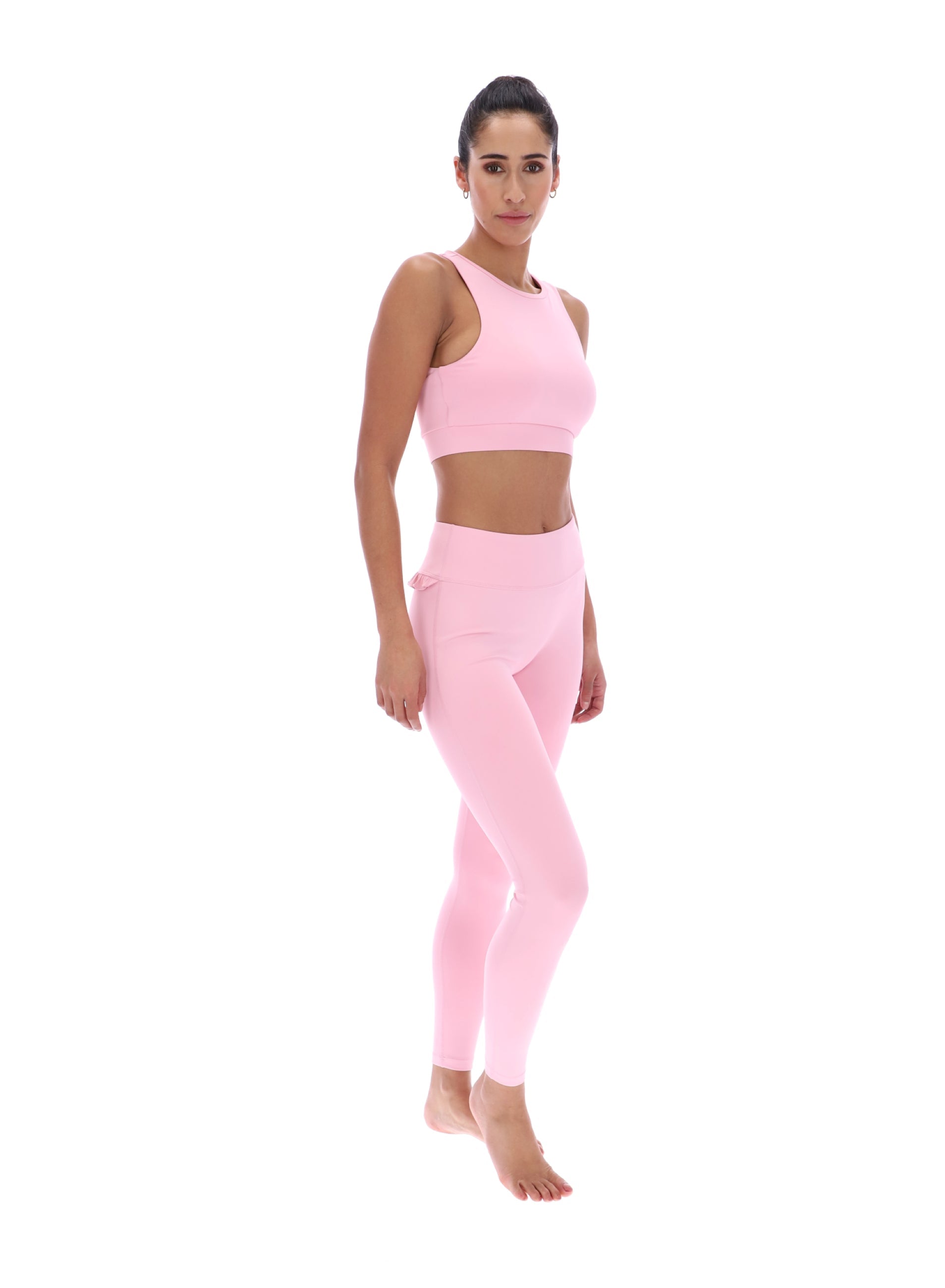 ARIA High Neck Bra With Ruffle Pink Nectar