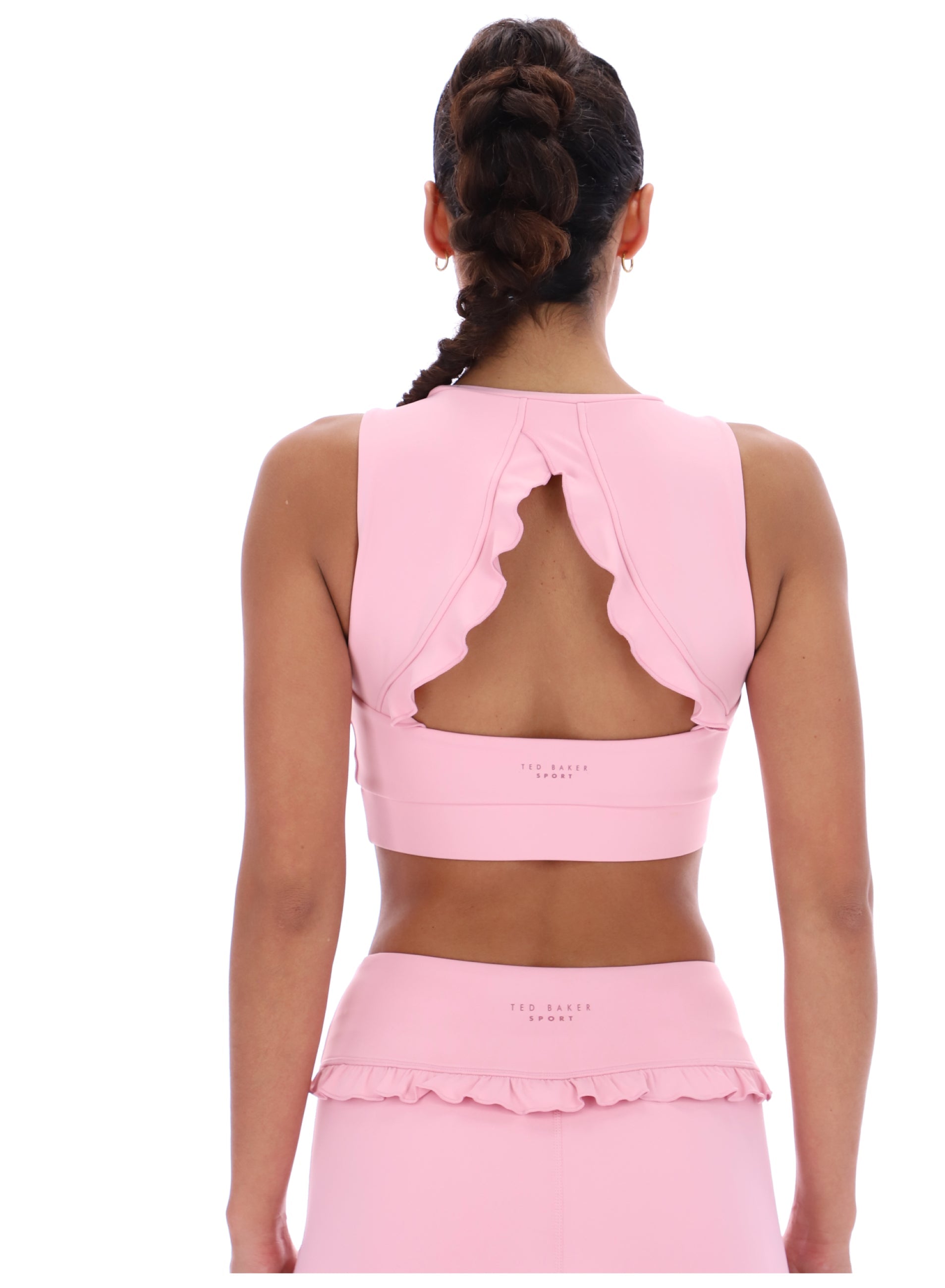 ARIA High Neck Bra With Ruffle Pink Nectar