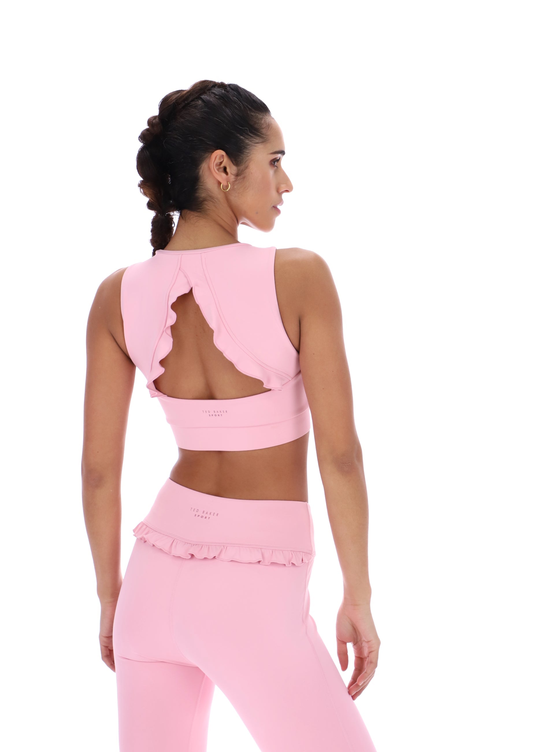 ARIA High Neck Bra With Ruffle Pink Nectar