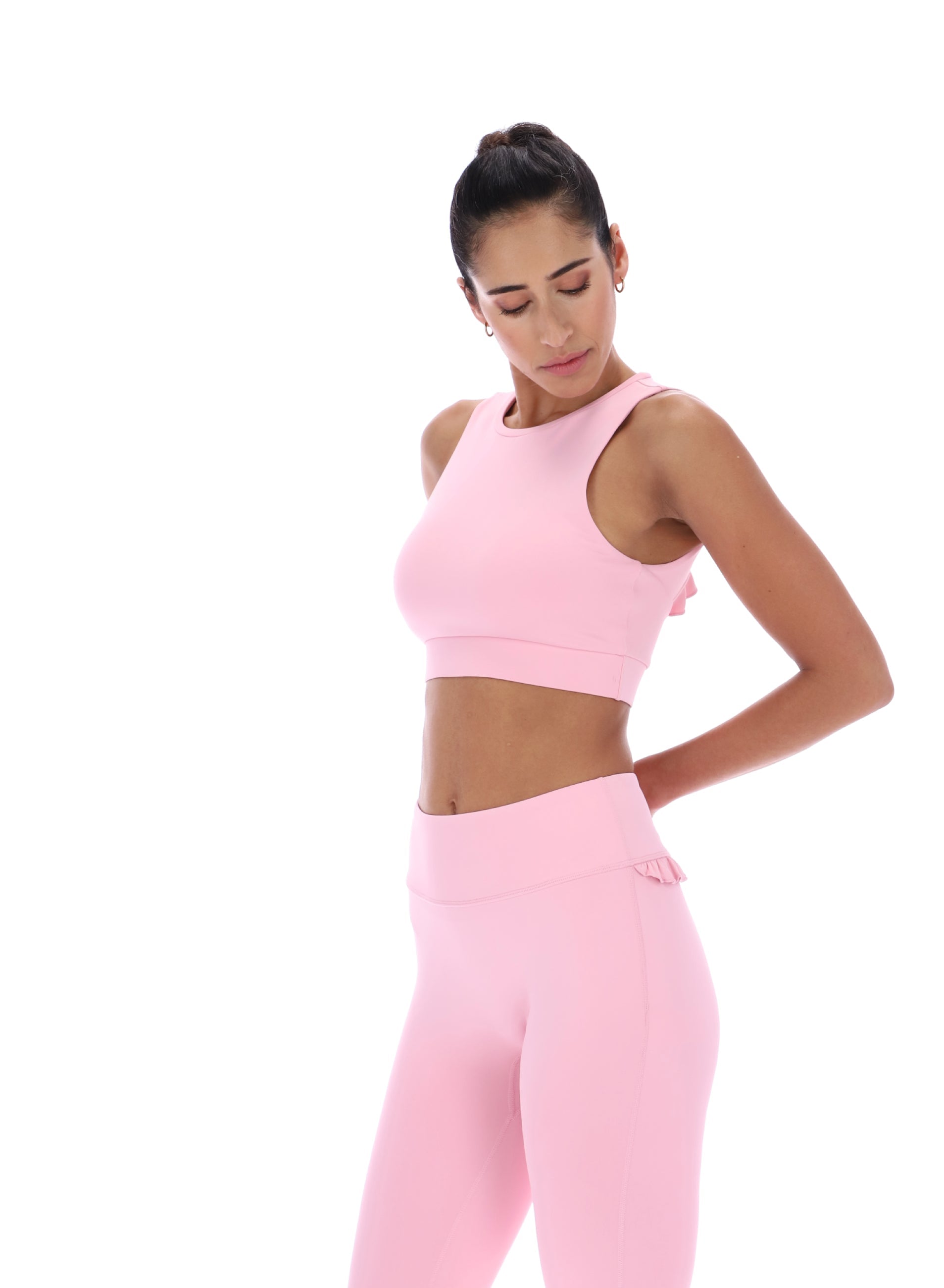 ARIA High Neck Bra With Ruffle Pink Nectar