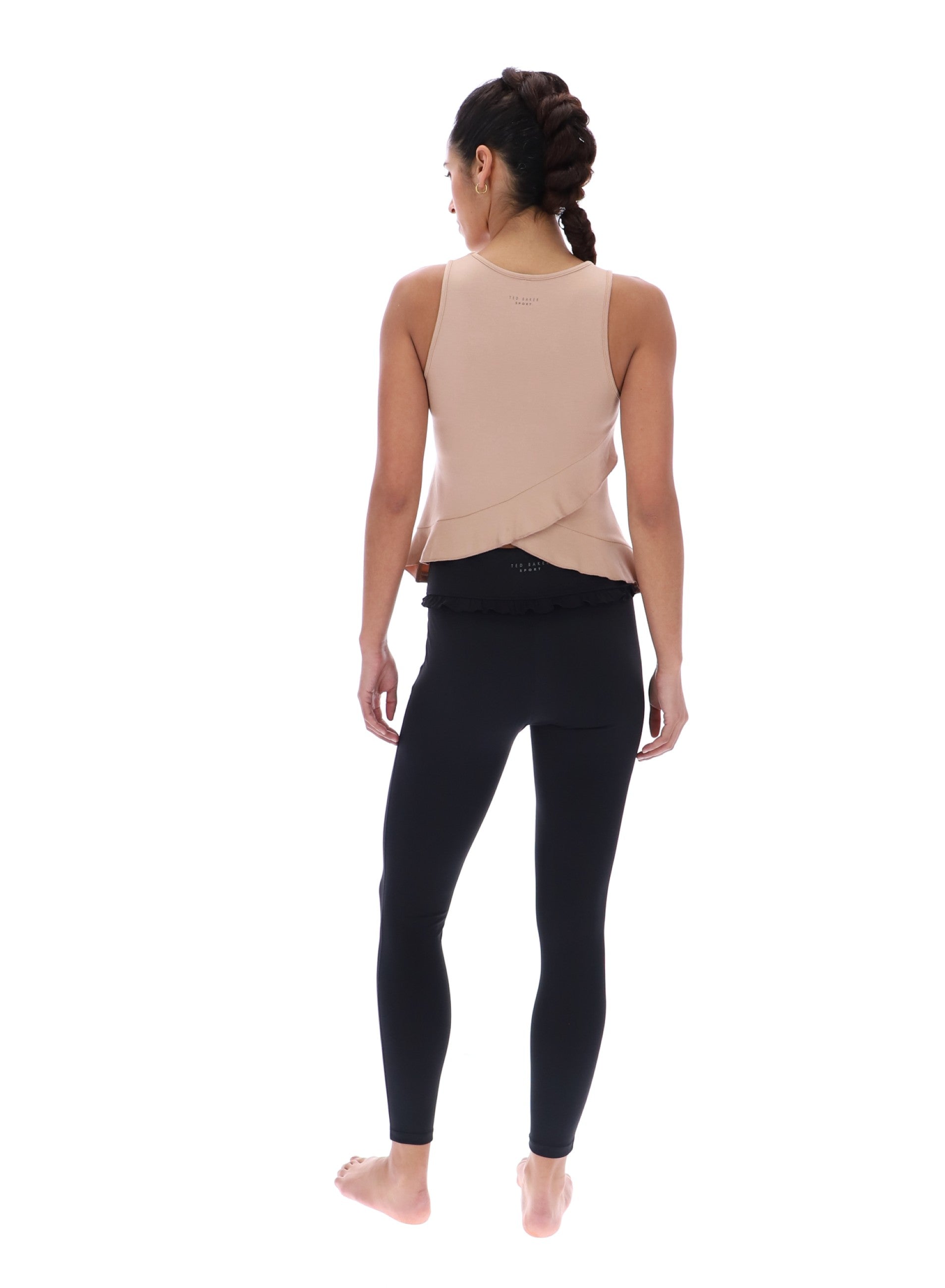 EDITH Ruffle Tank Warm Taupe