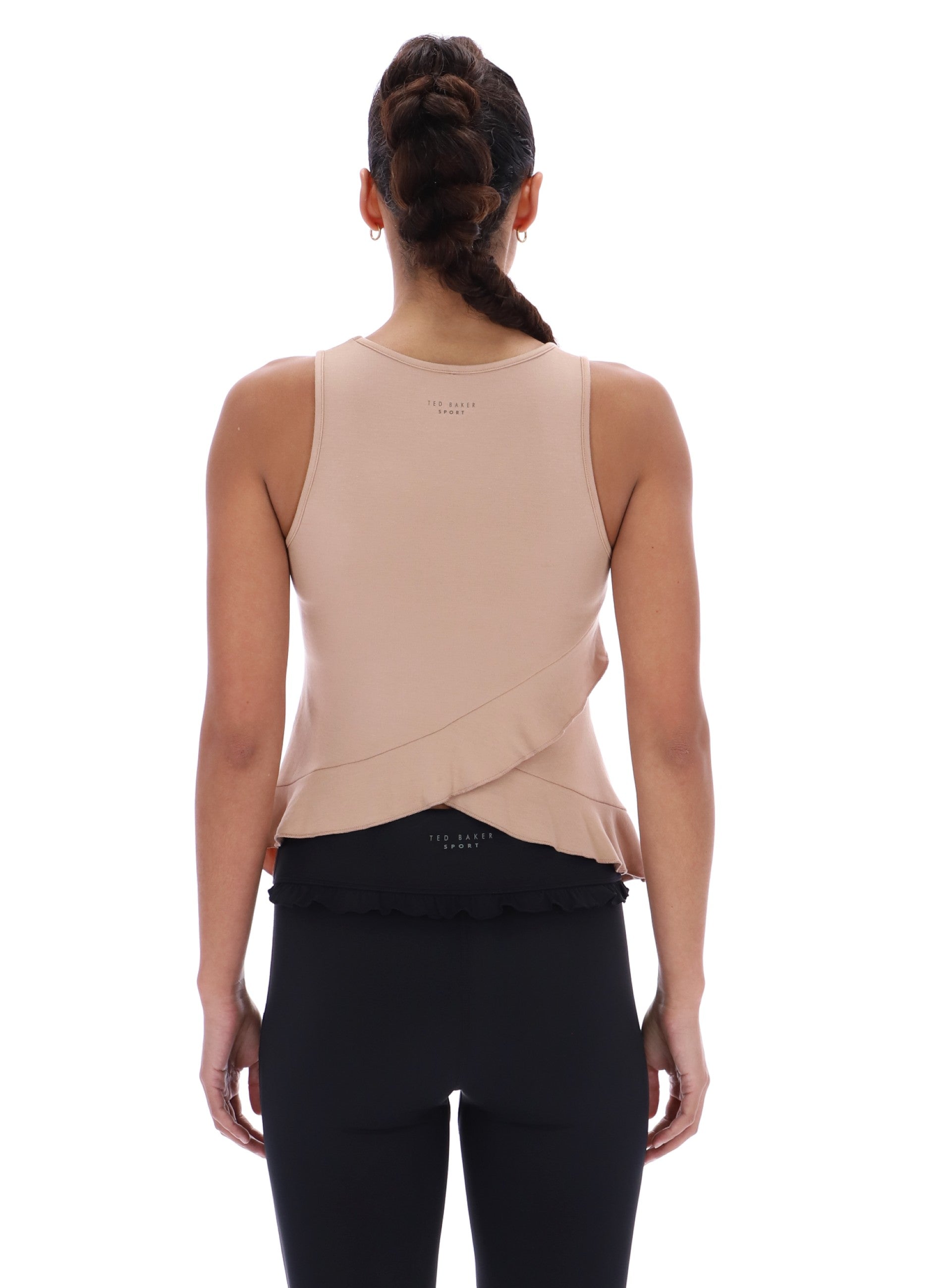 EDITH Ruffle Tank Warm Taupe