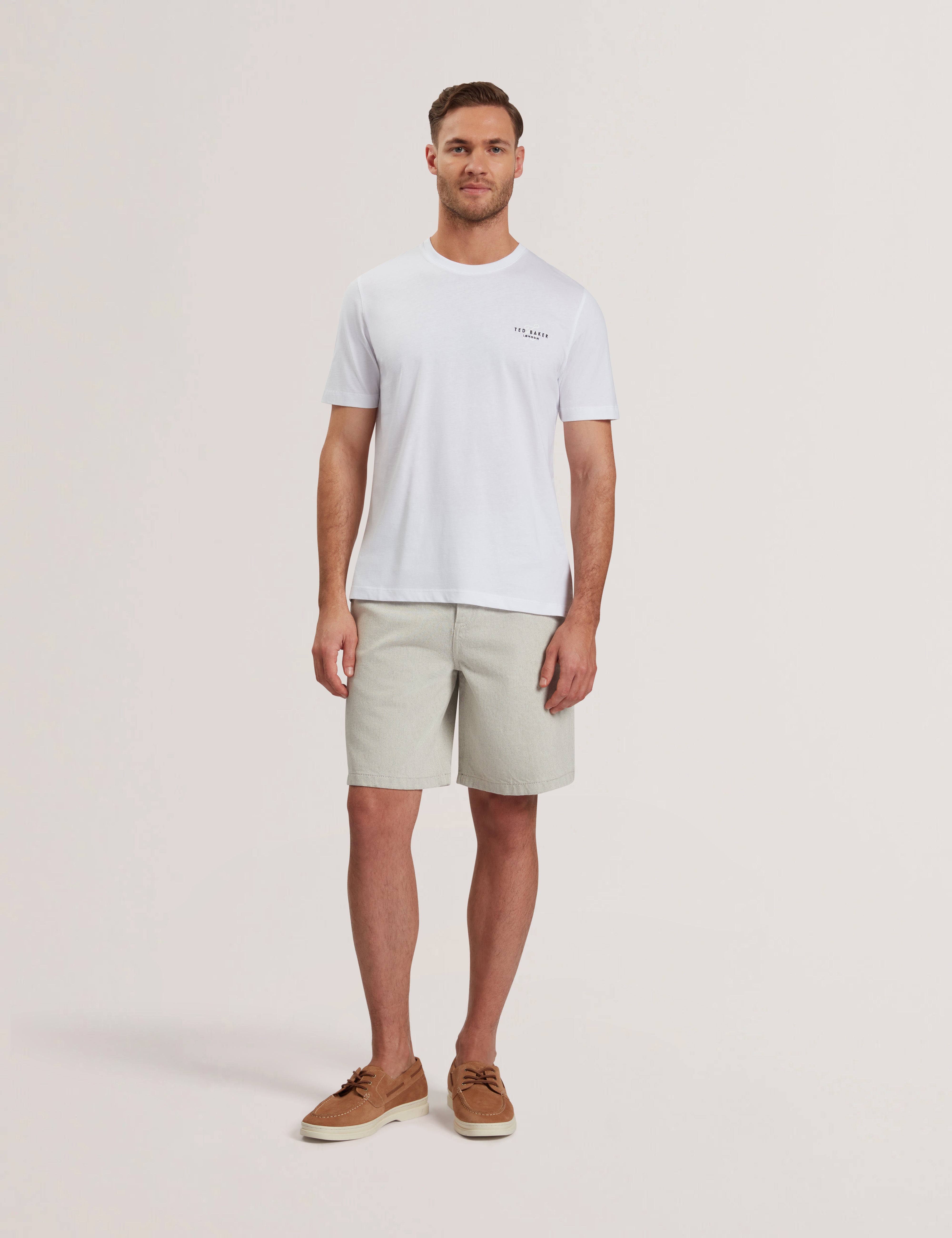 Tebars Short Sleeve Branded Script T Shirt White