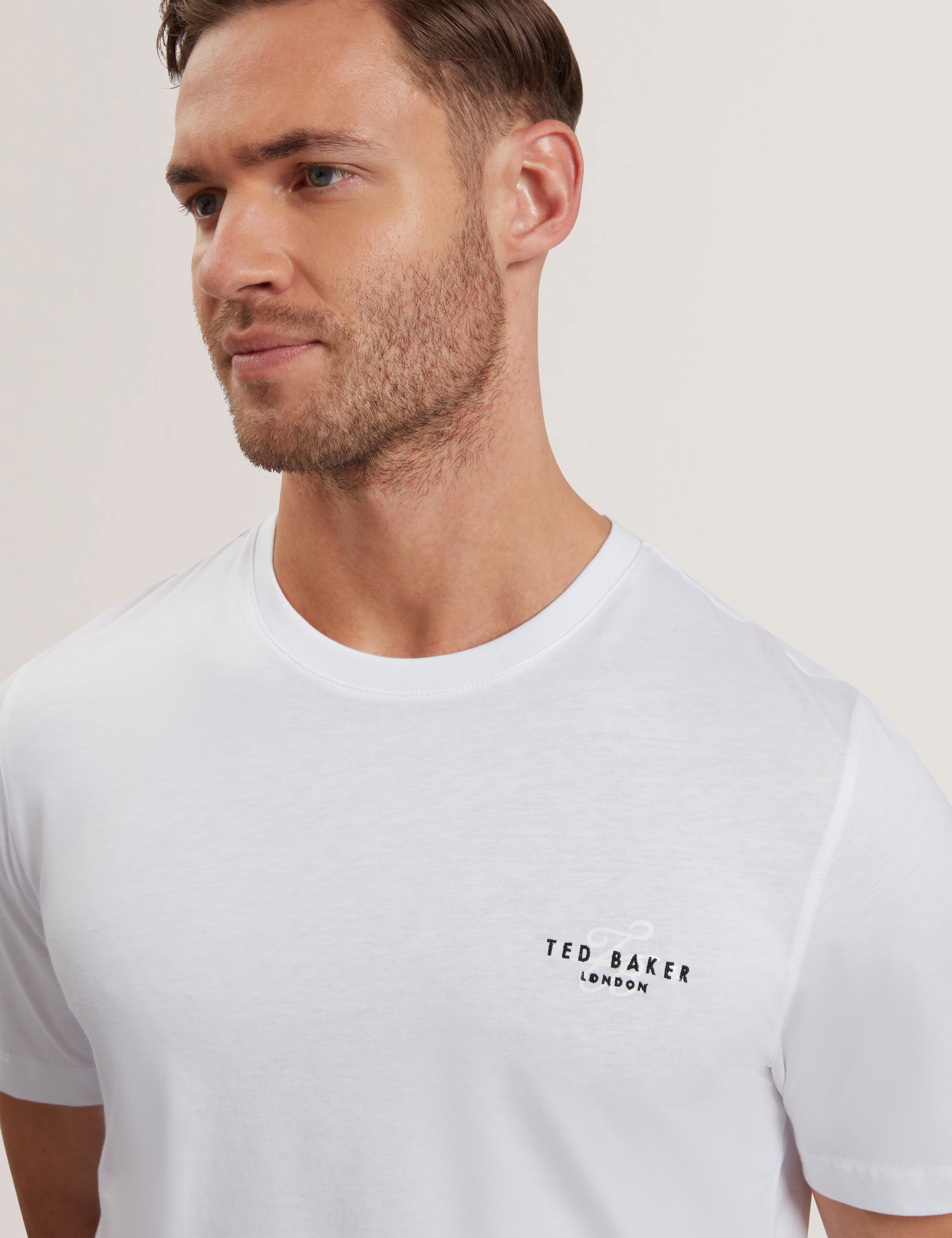 Tebars Short Sleeve Branded Script T Shirt White