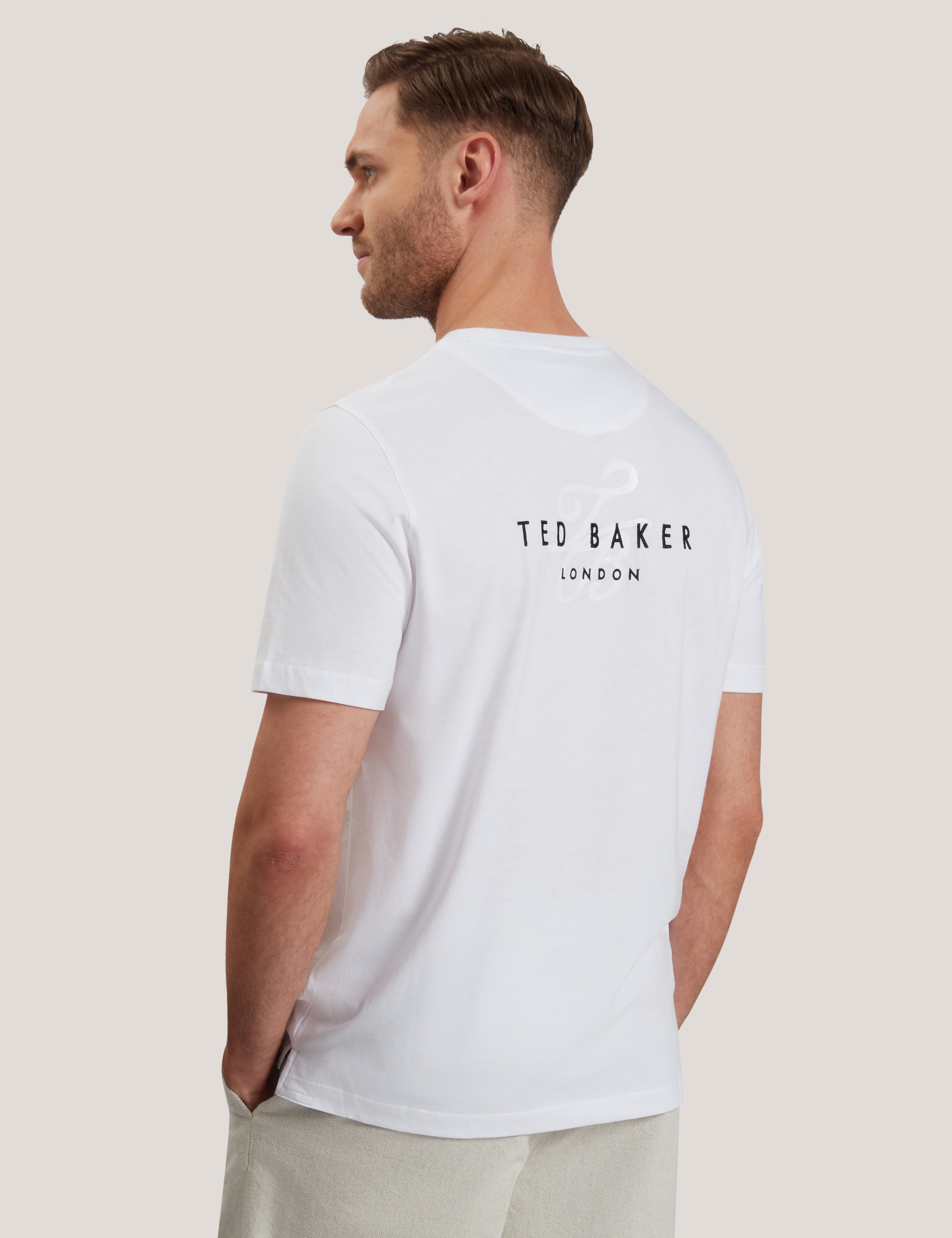 Tebars Short Sleeve Branded Script T Shirt White