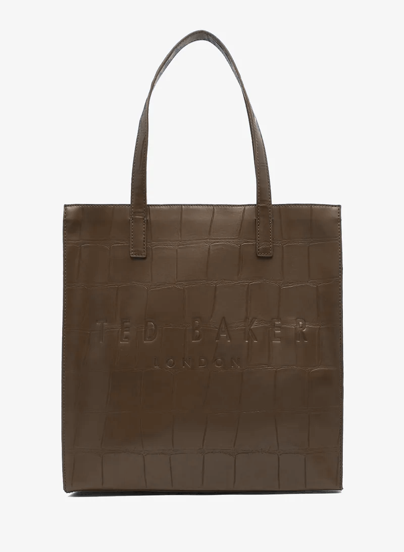 Croccon Croc Effect Large Icon Bag Brown