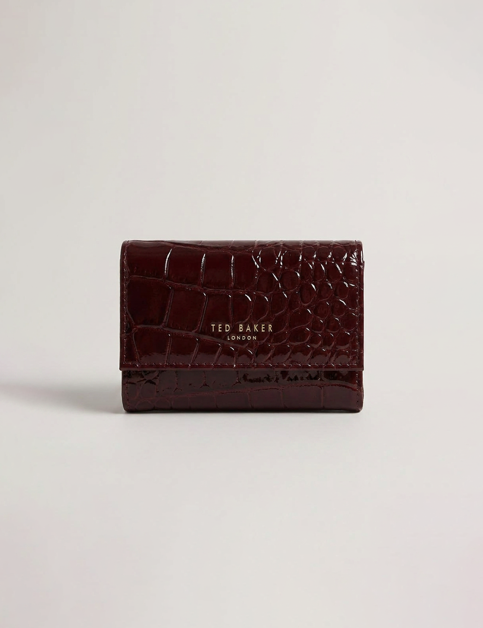 Valliaa Croc Effect Small Purse Oxblood