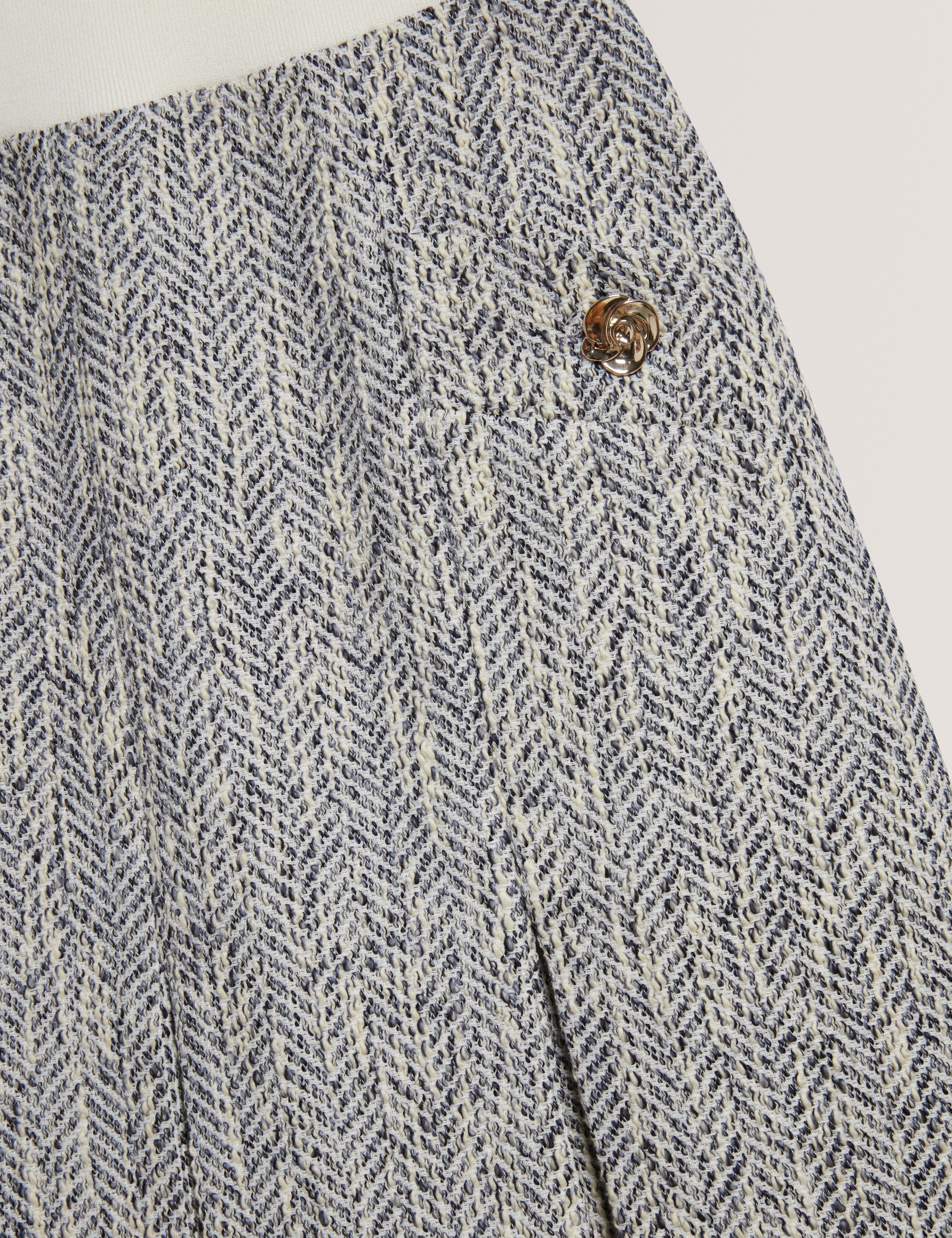 Vulpam Sleeveless Knit Bodice Boucle Lt-Blue