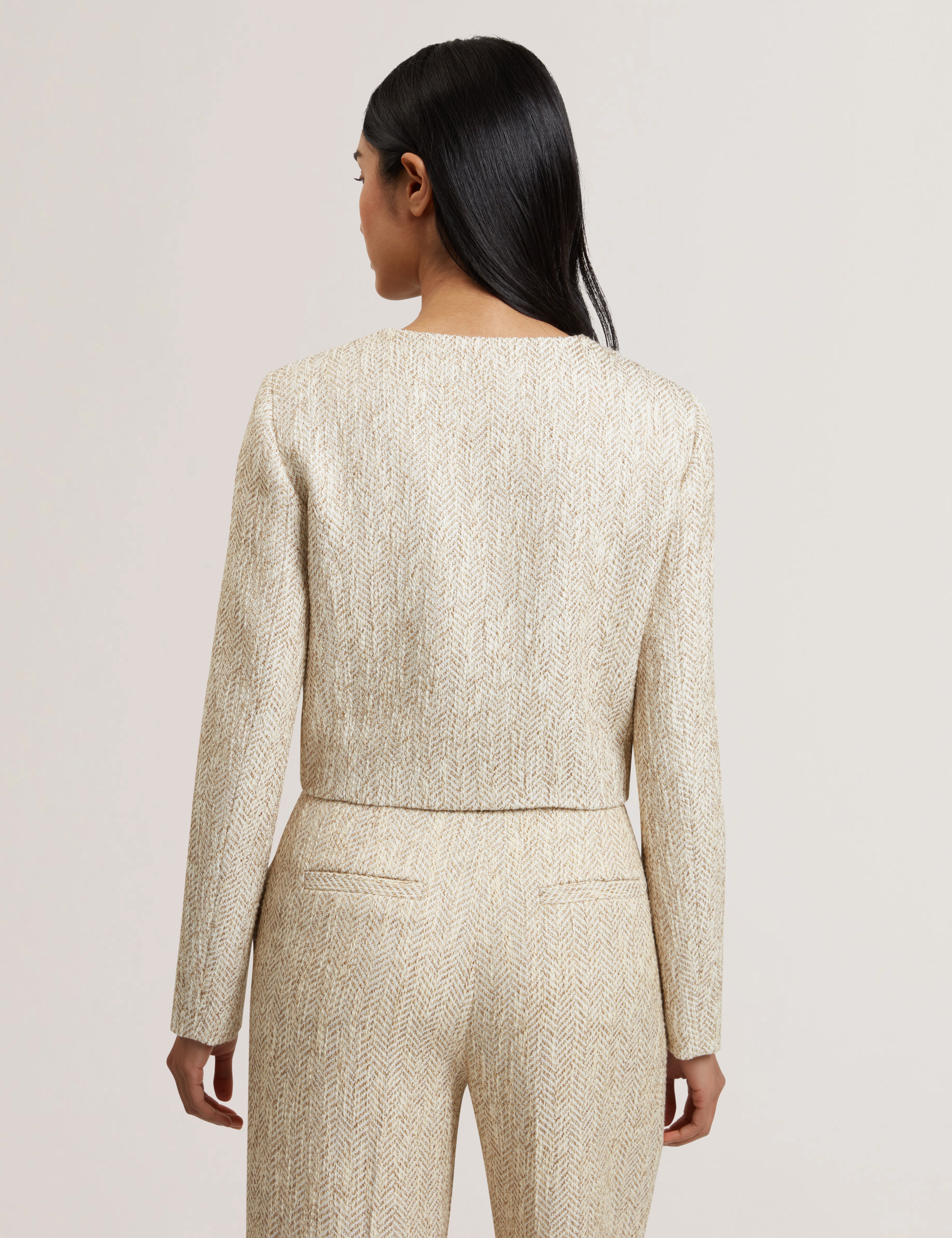 Vulpa Tailored Boucle Fitted Cropped Ivory