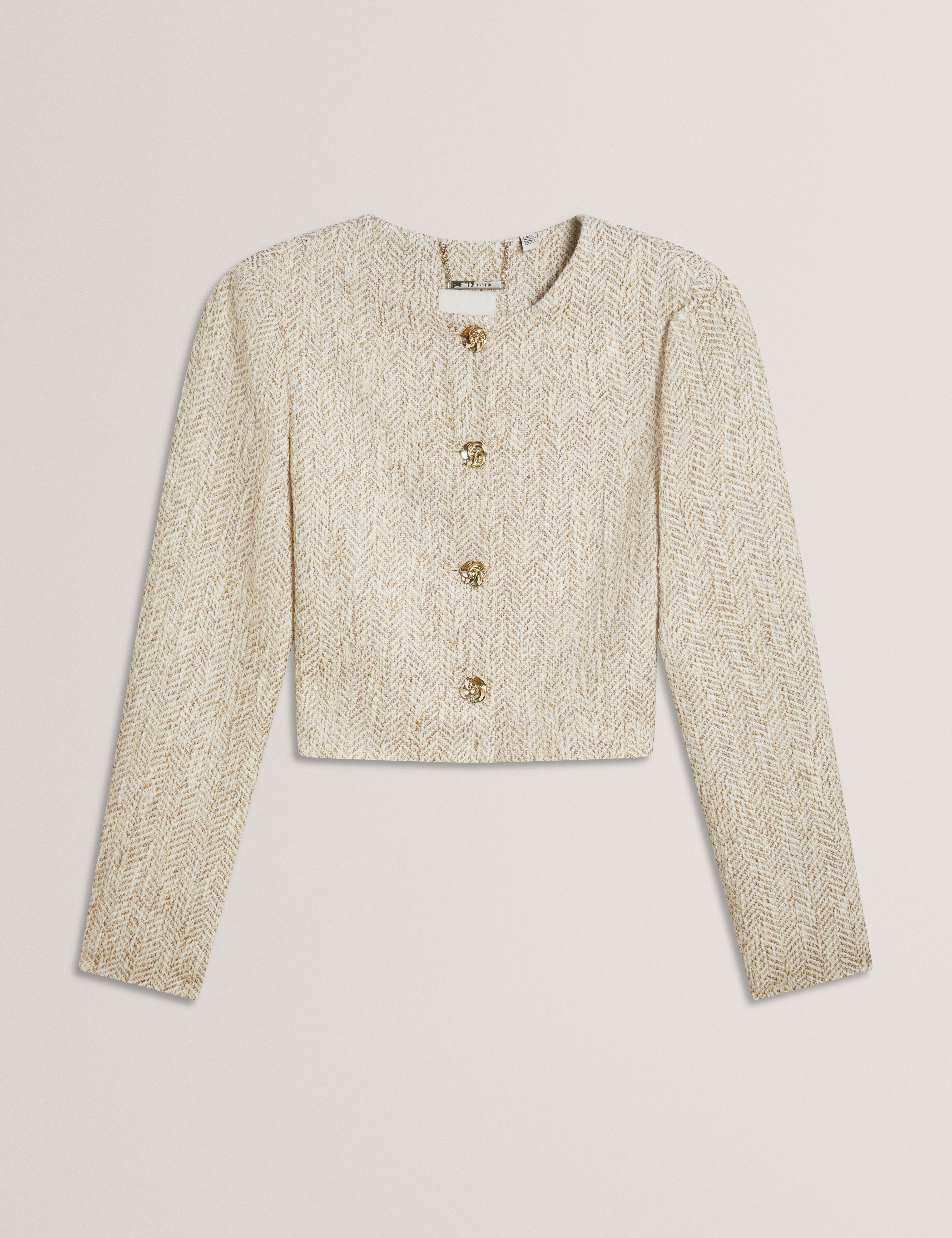 Vulpa Tailored Boucle Fitted Cropped Ivory