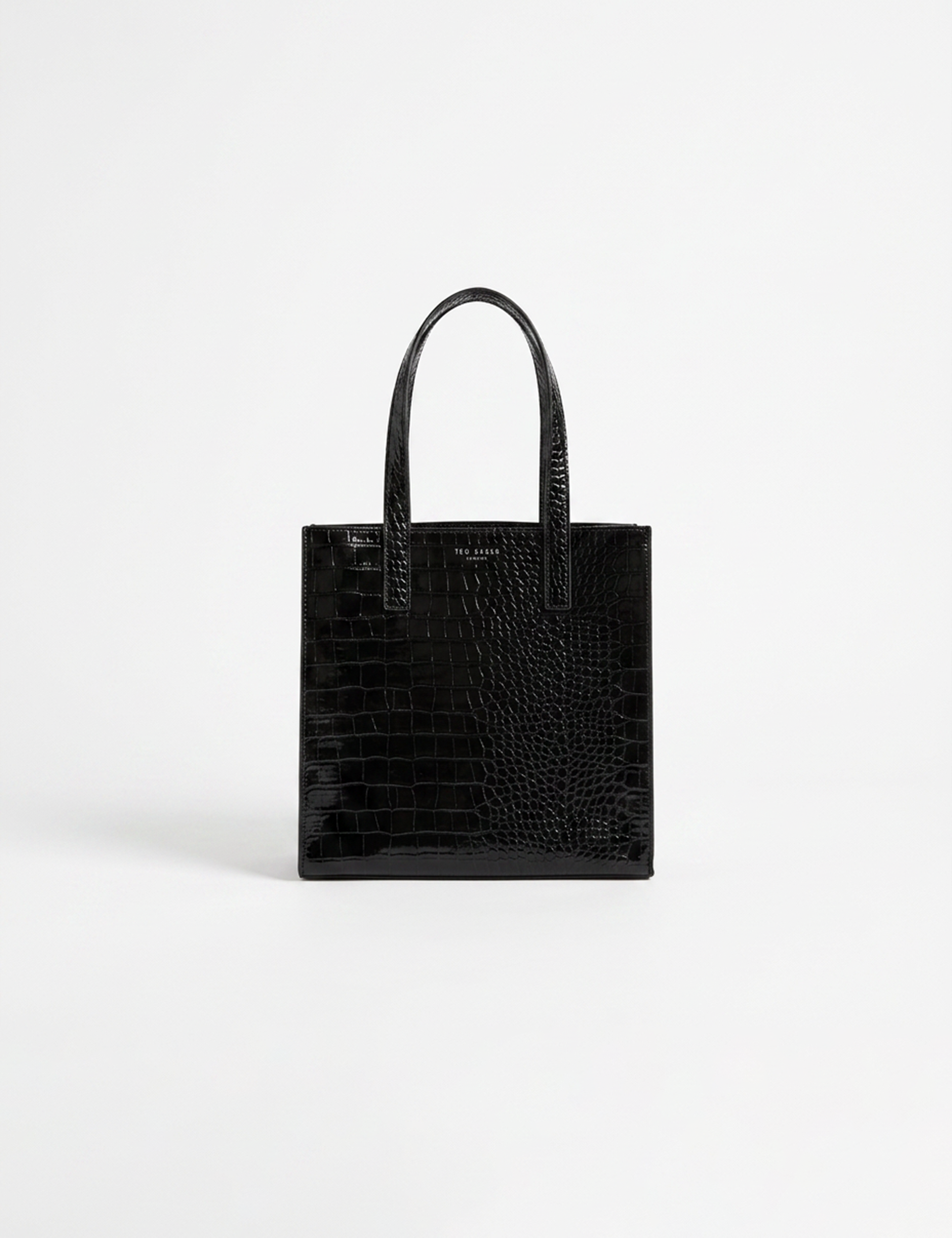 Wenonaa Croc Effect Small Icon Bag Black