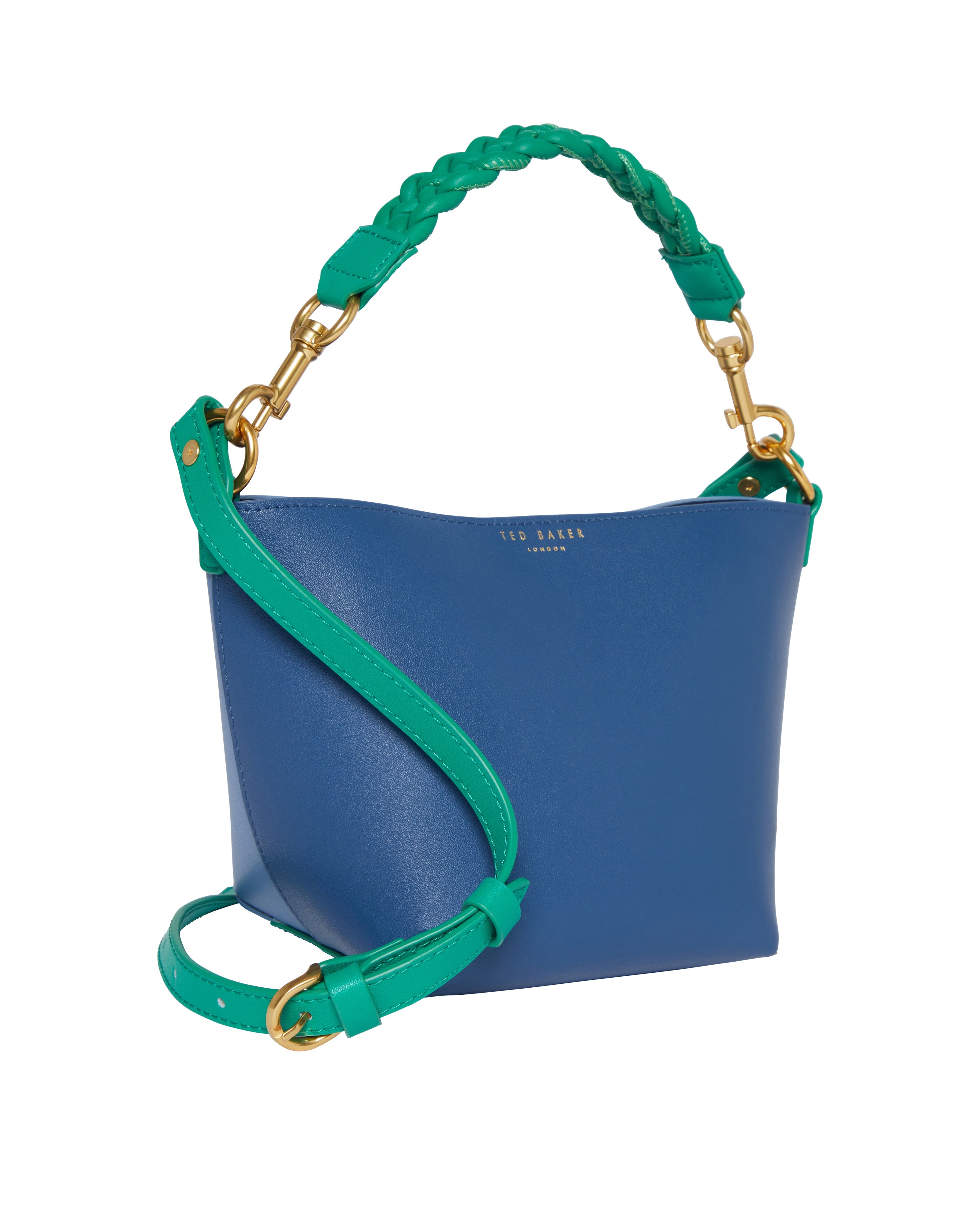 Wynola Woven Handle Colourblock Small Bag Blue