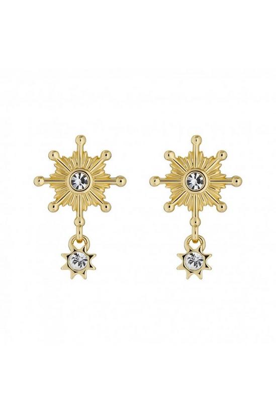 Celtis Celestial Crystal Star Drop Earring Gold