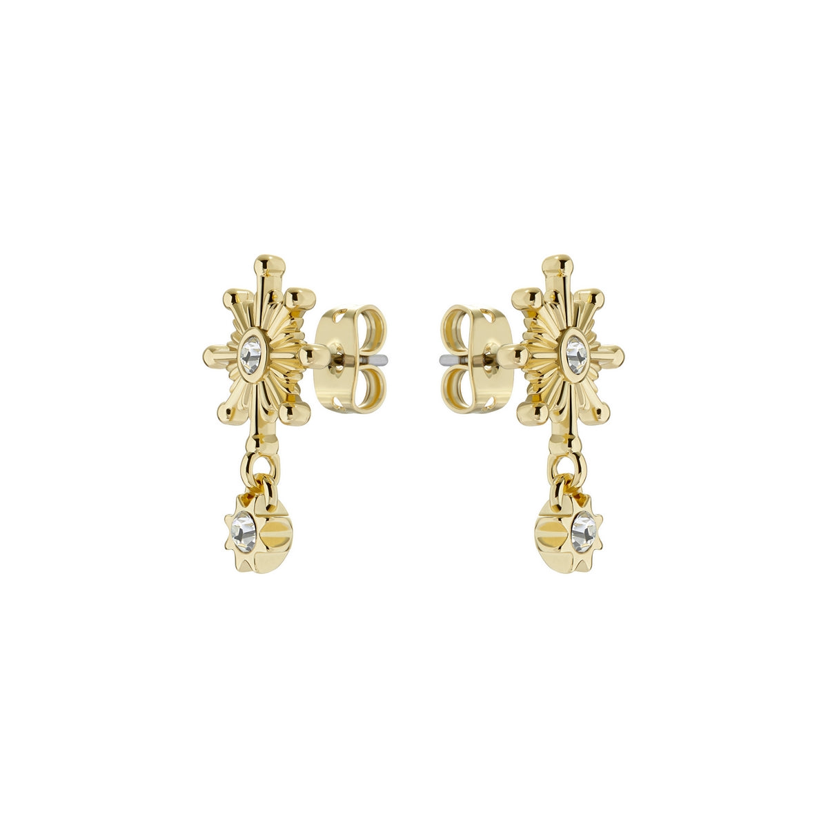 Celtis Celestial Crystal Star Drop Earring Gold