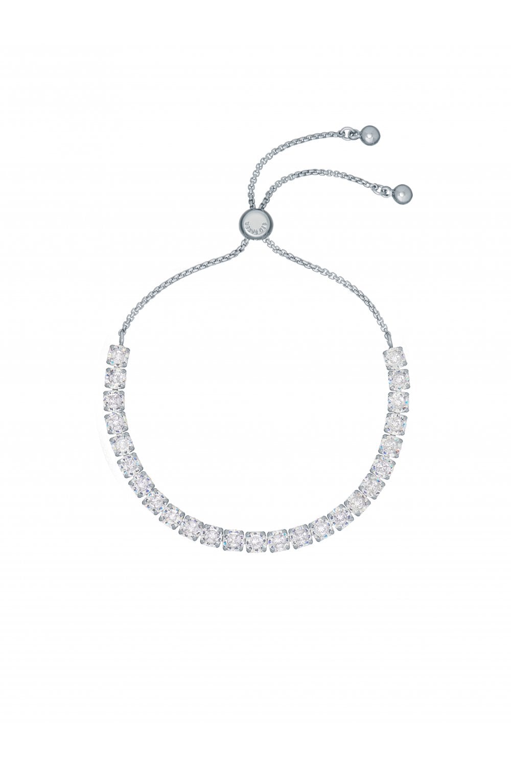 Melrah Icon Crystal Slider Bracelet Silver