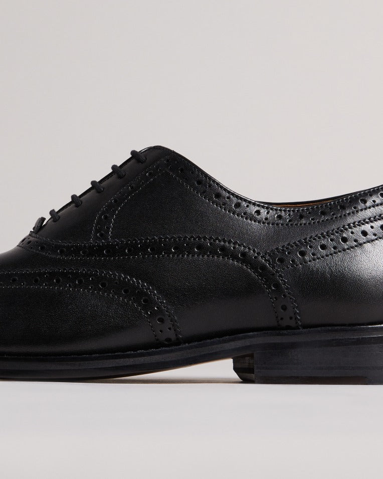 Amaiss Formal Leather Brogue Shoes Black