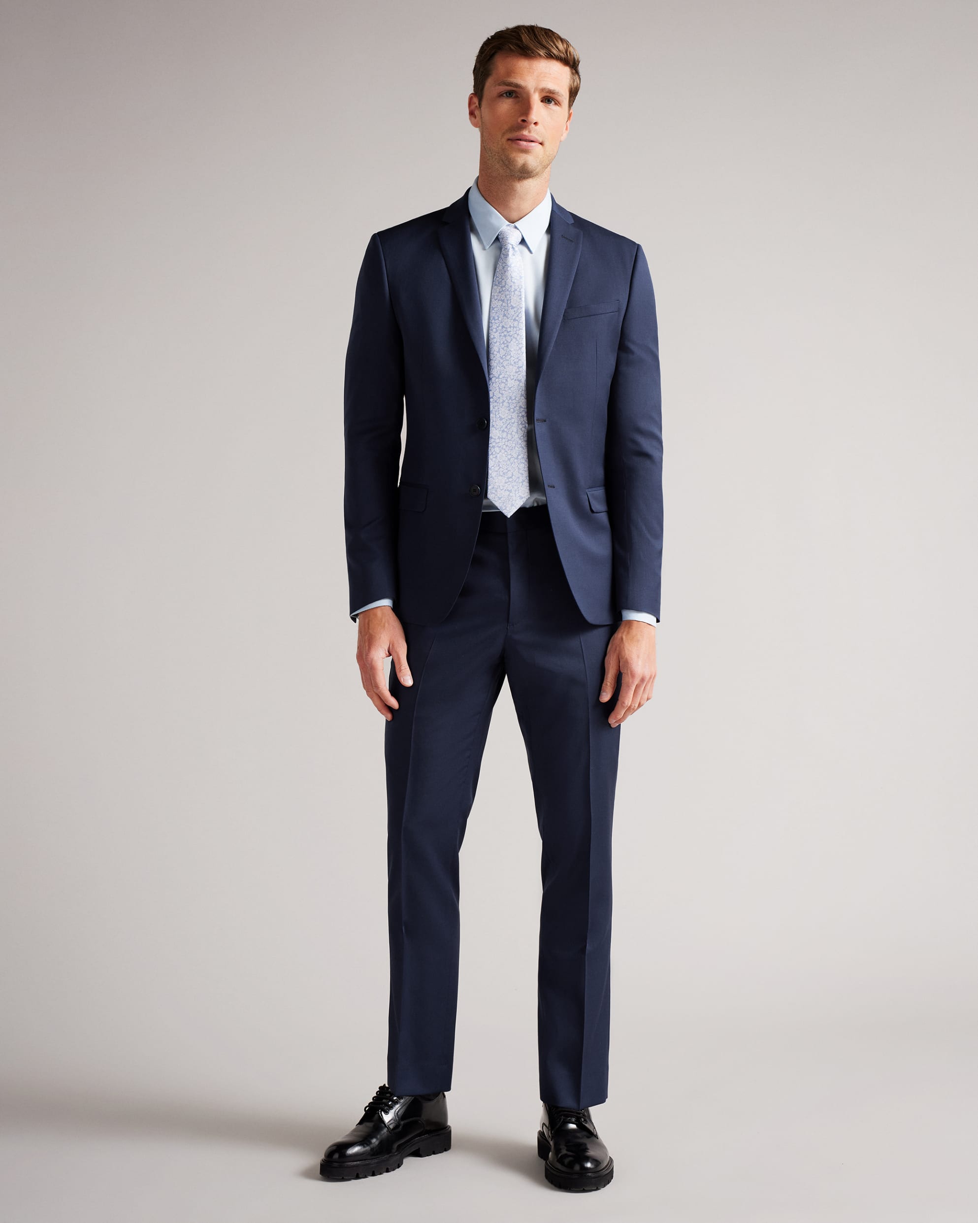 Perthts Slim Navy Twill Suit Trousers Navy