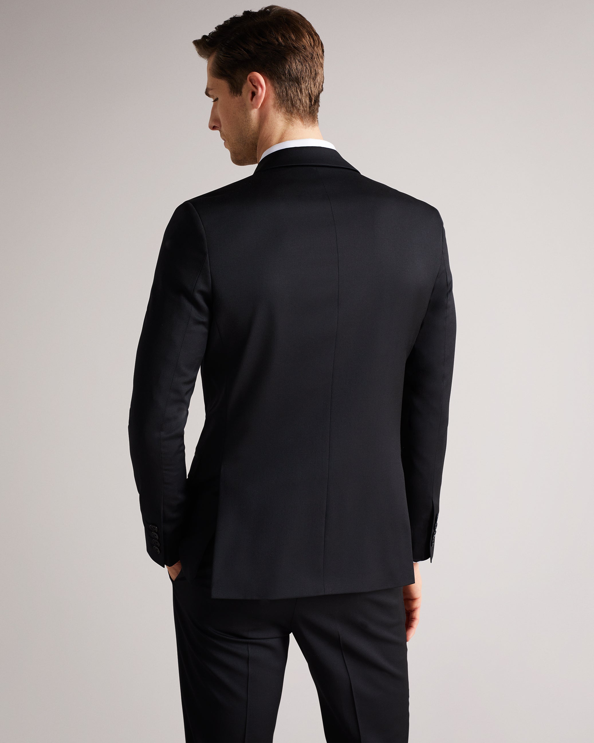 Dundejs Slim Fit Black Twill Suit Jacket Black