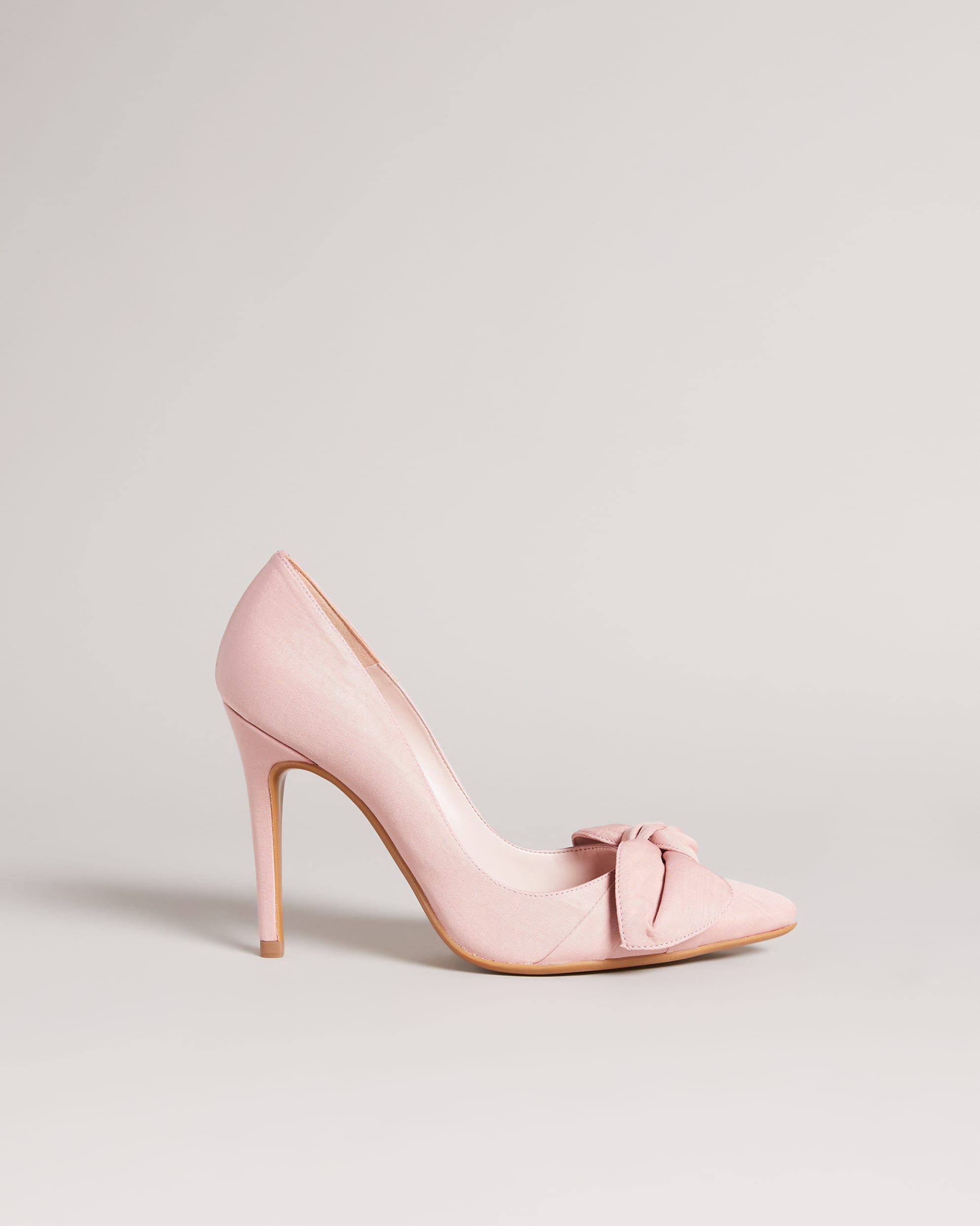Hyana Moire Satin Bow Court Shoes Dusky-Pink