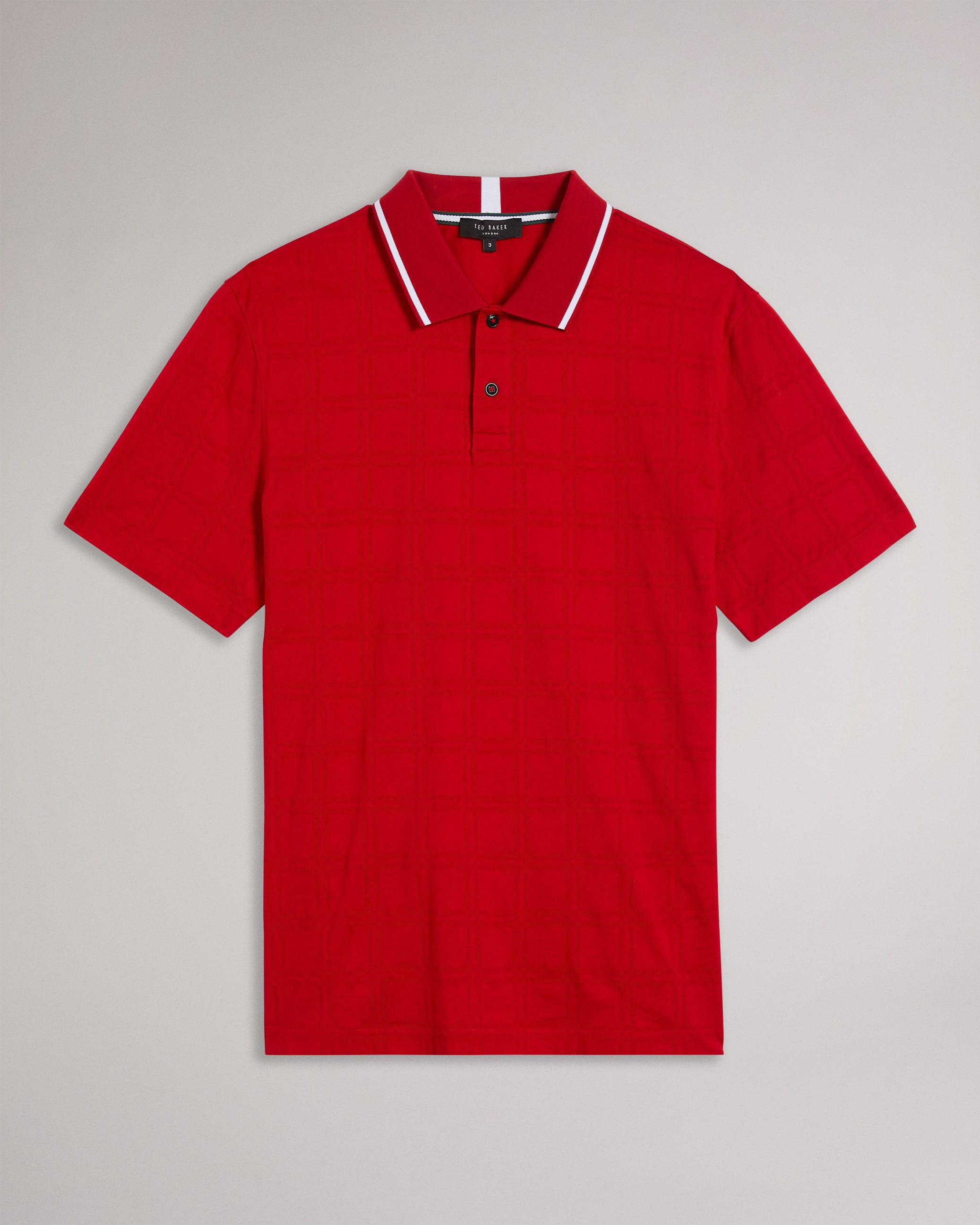 Roymile Short Sleeve Shadow Check Polo Shirt