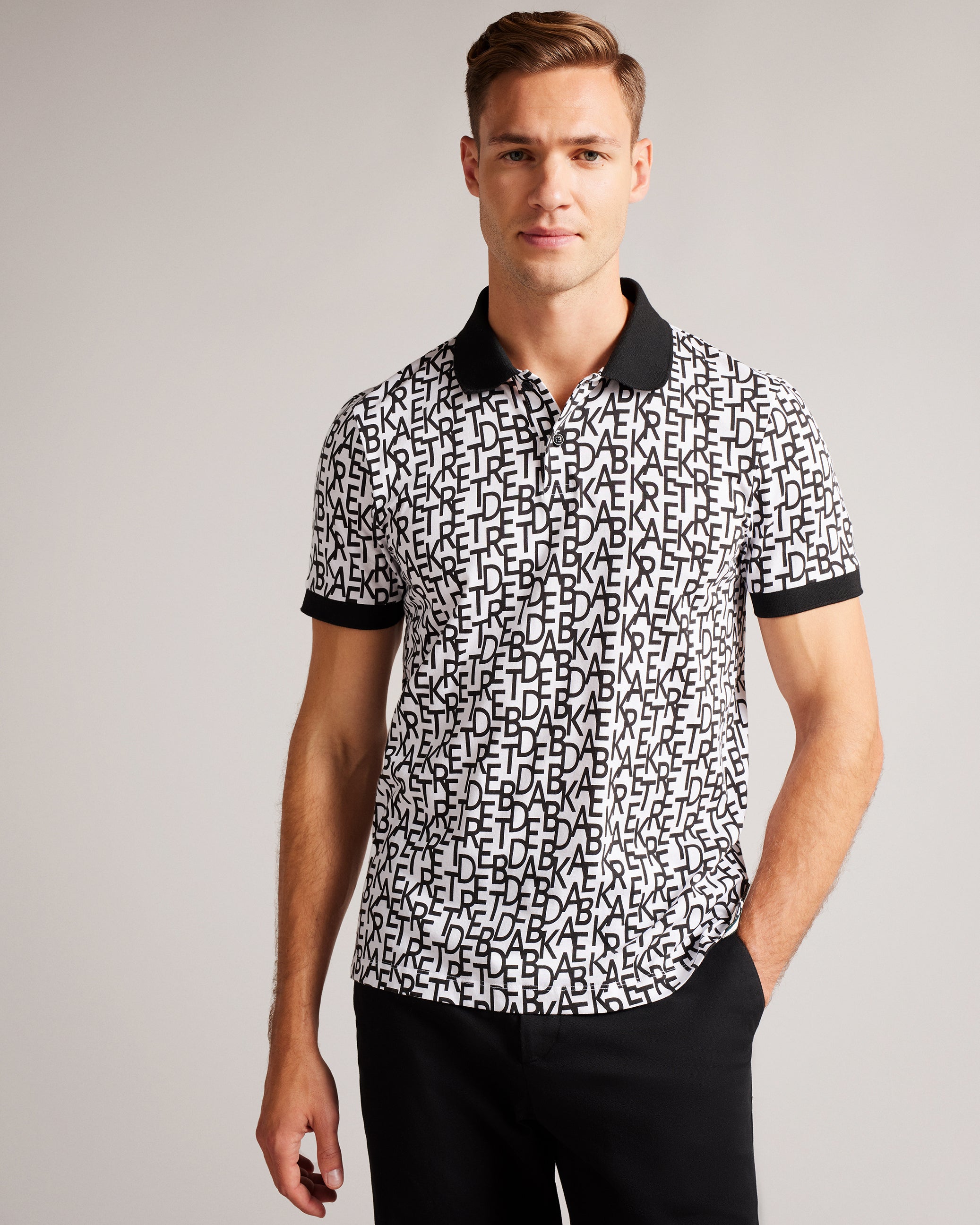 Chapar Short Sleeve Regular Fit Branded Print Polo Shirt