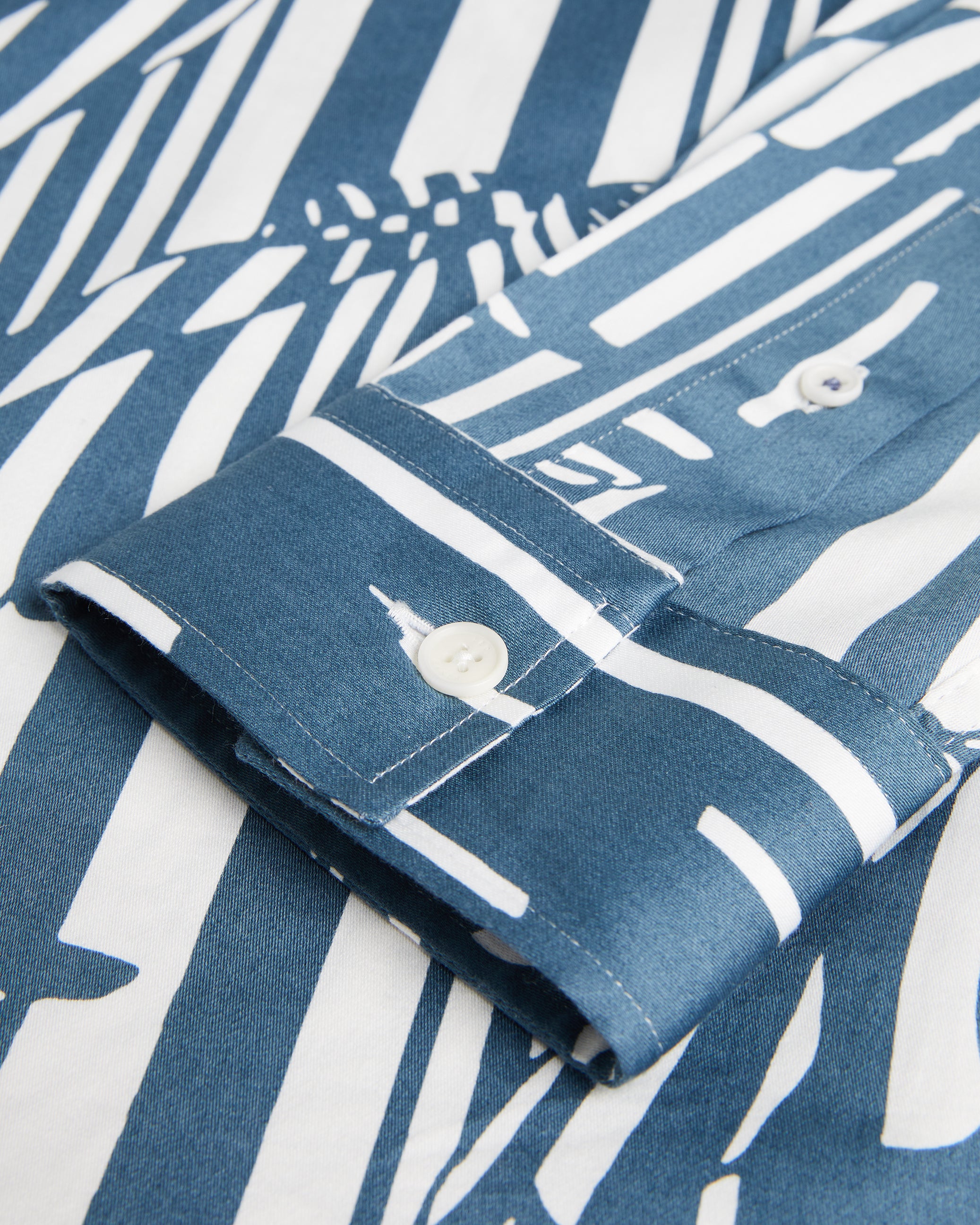 Chorley Long Sleeve Butterfly Stripe Print Shirt Blue