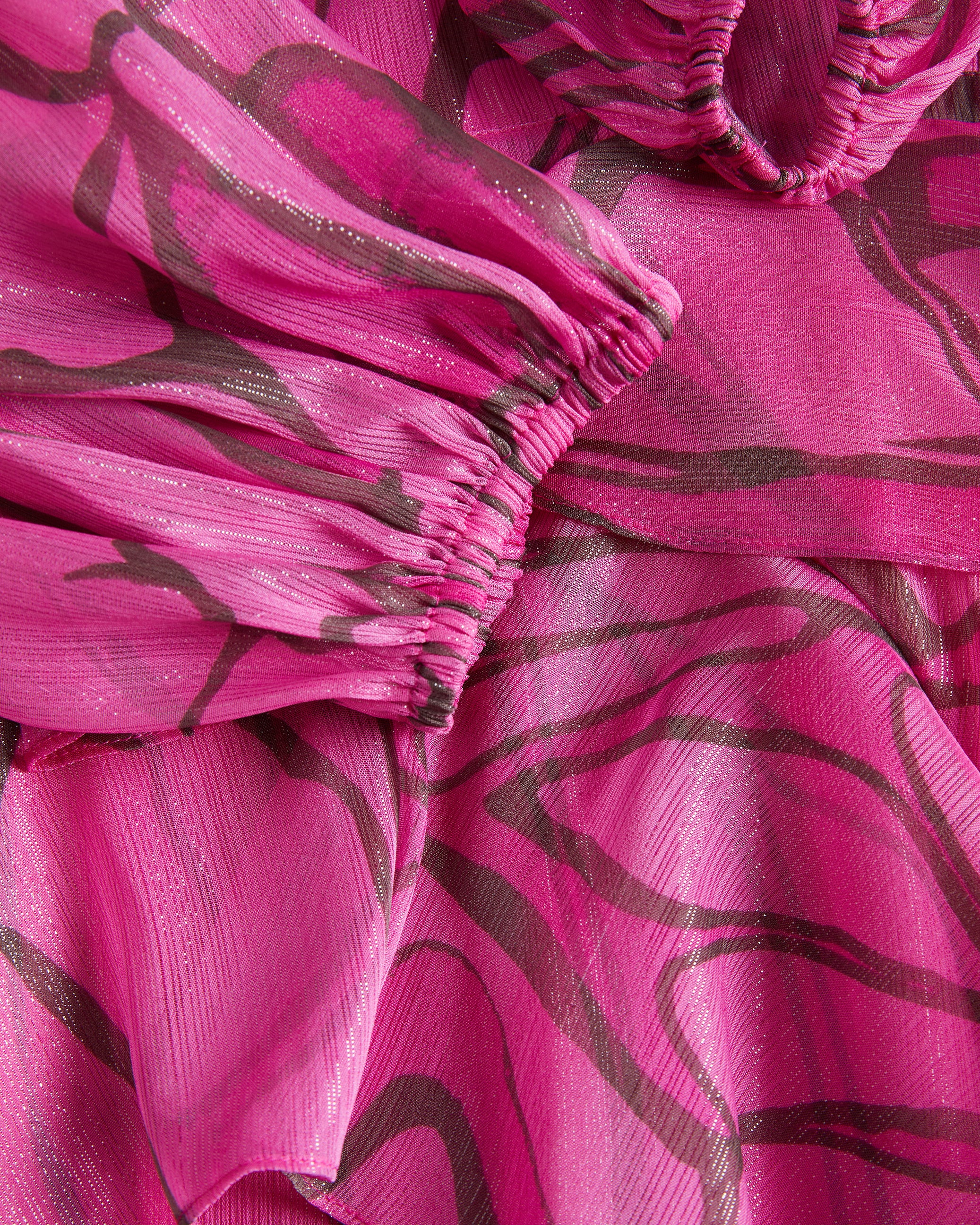 Victoir Ruffled Abstract Print Pinafore Dress