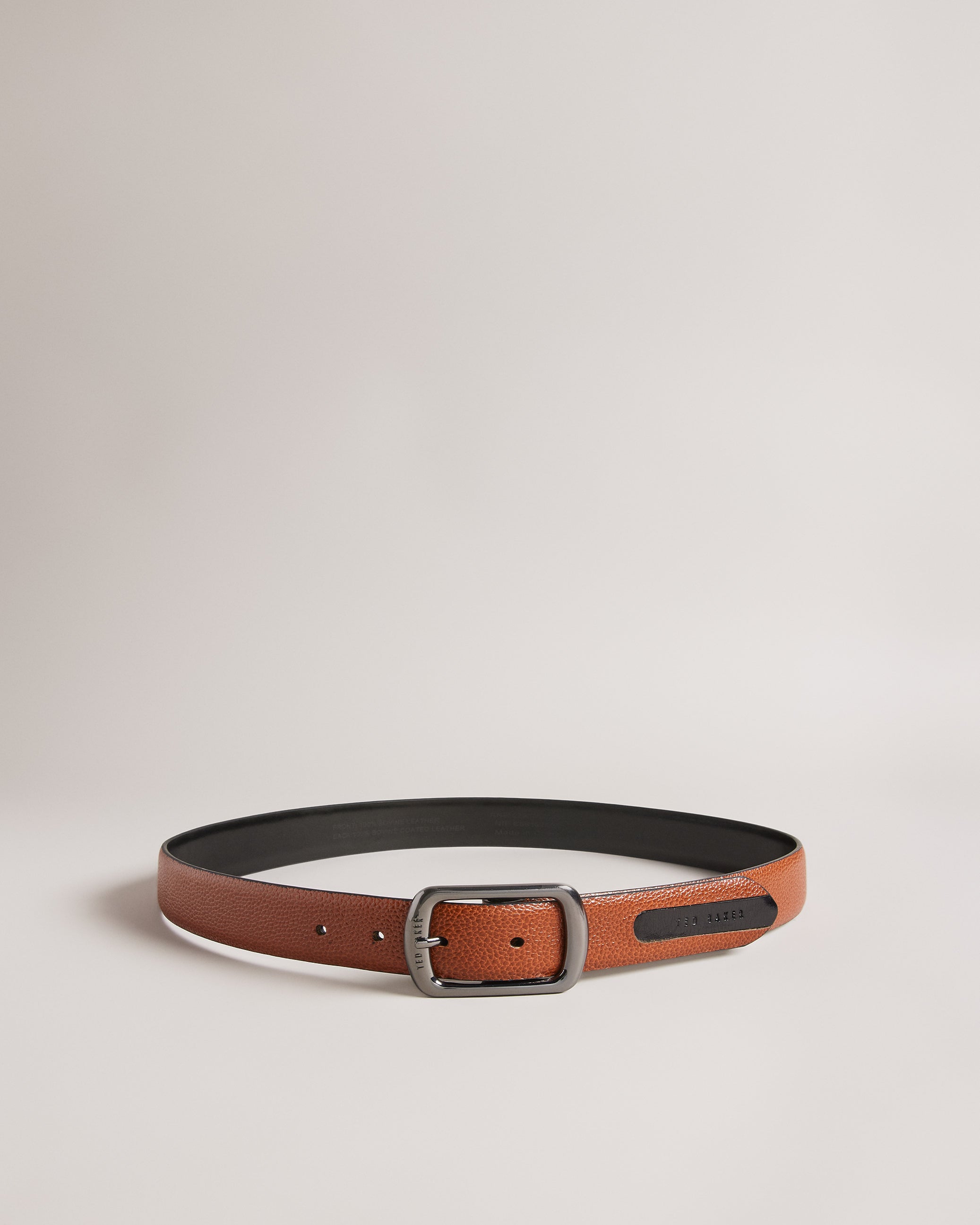 Jaims Contrast Detail Leather Belt Tan