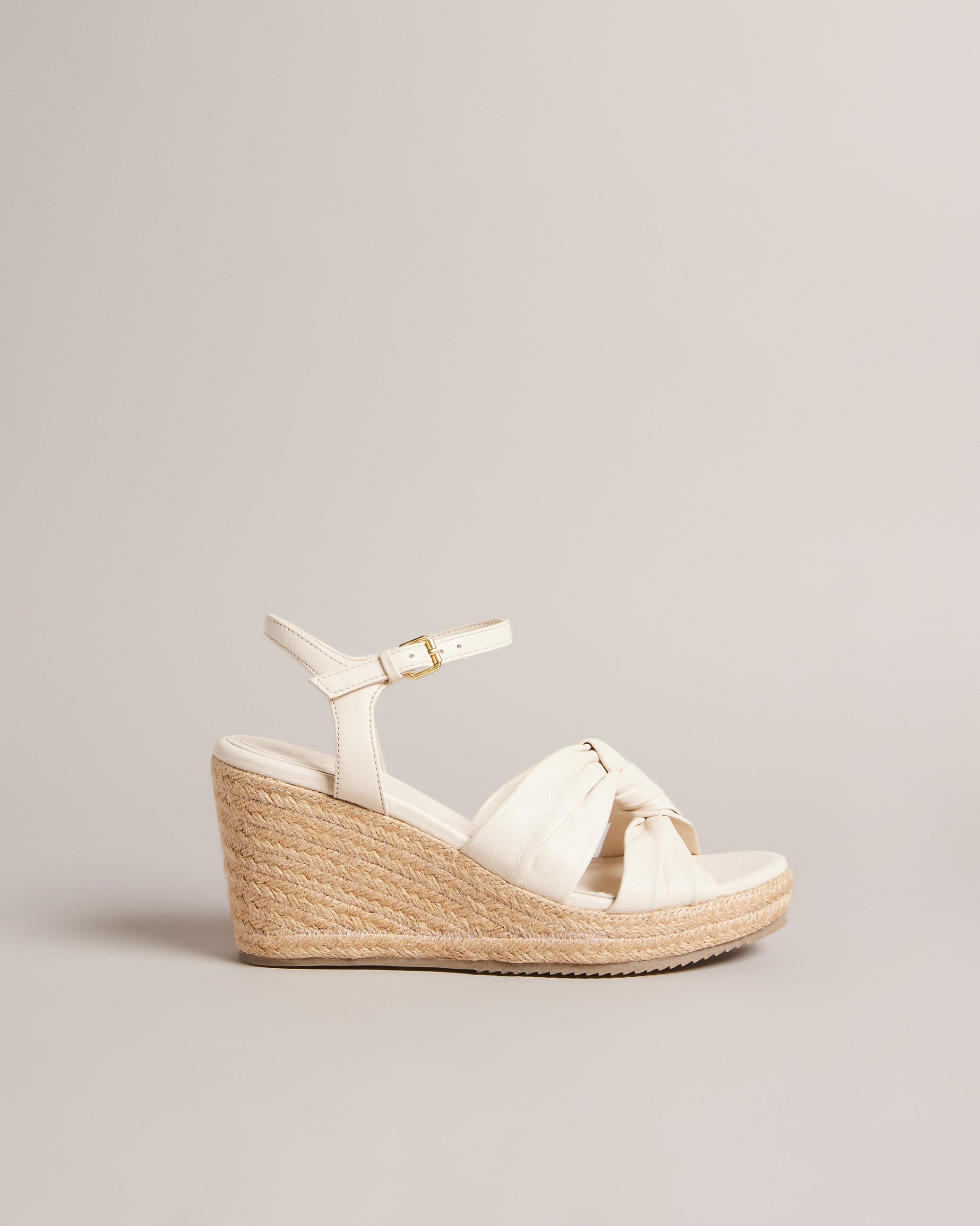 Carda Knotted Wedge Espadrille Sandals Ivory
