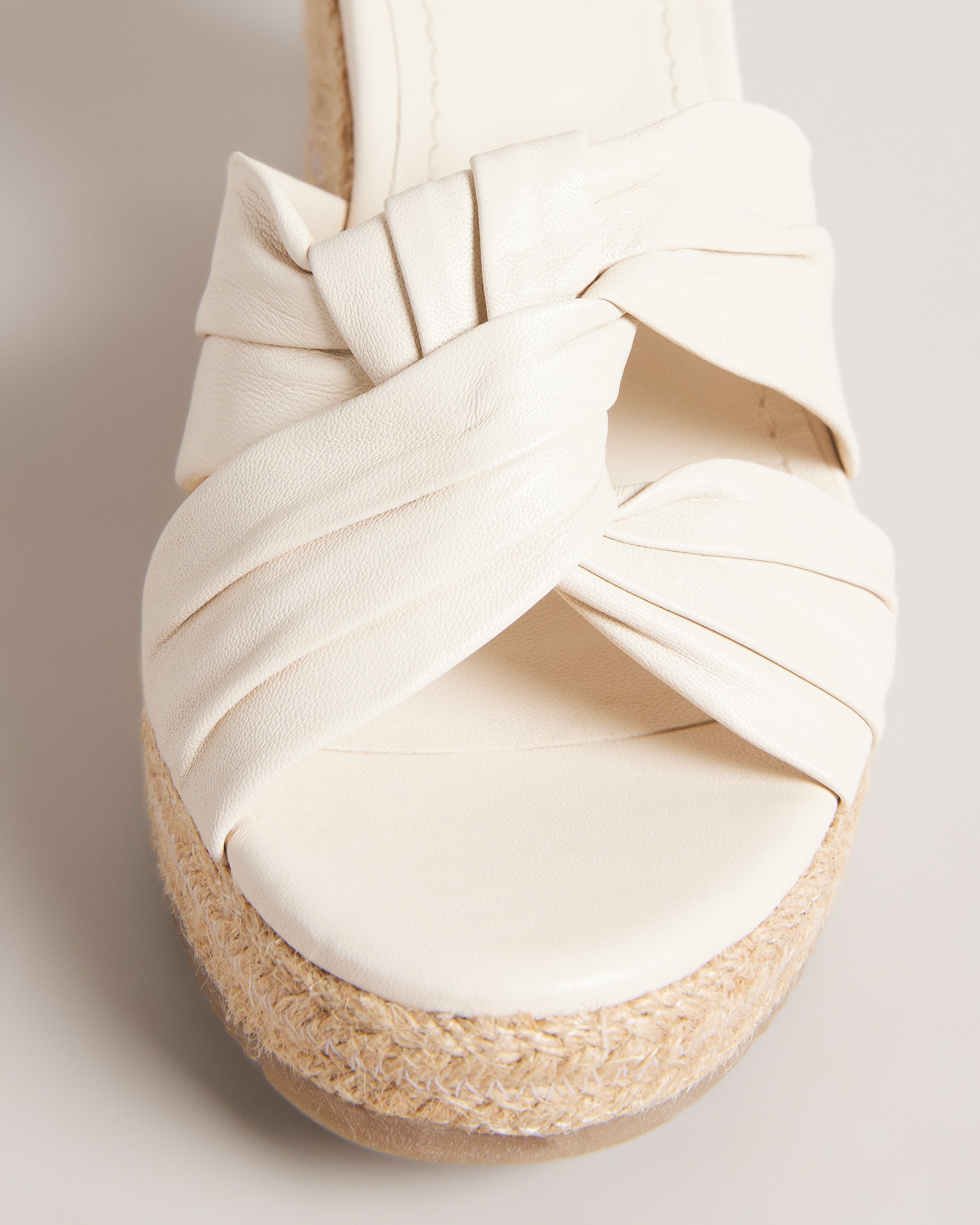 Carda Knotted Wedge Espadrille Sandals Ivory