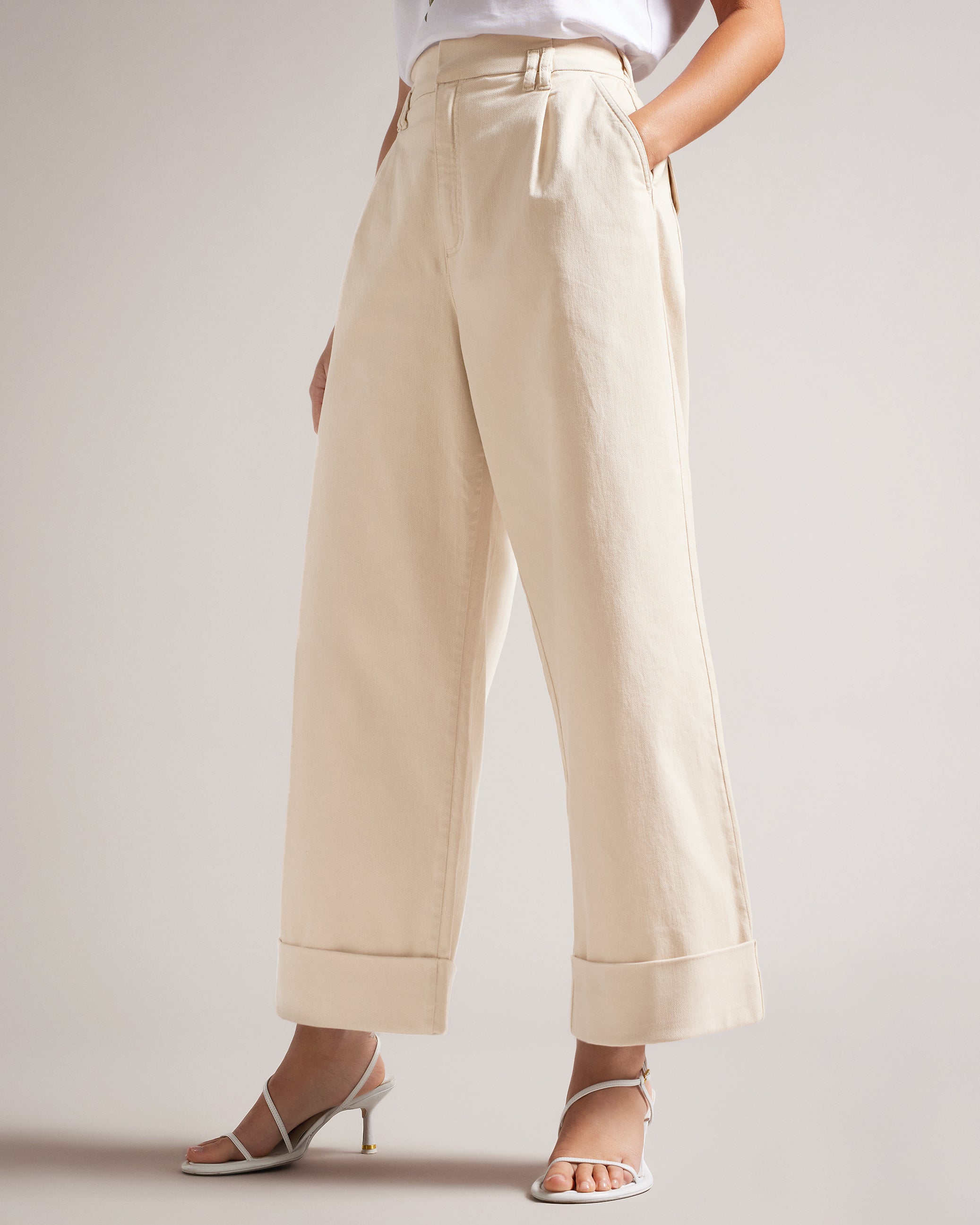 Steviey Wide Leg Tailored Trousers Lt-Nude