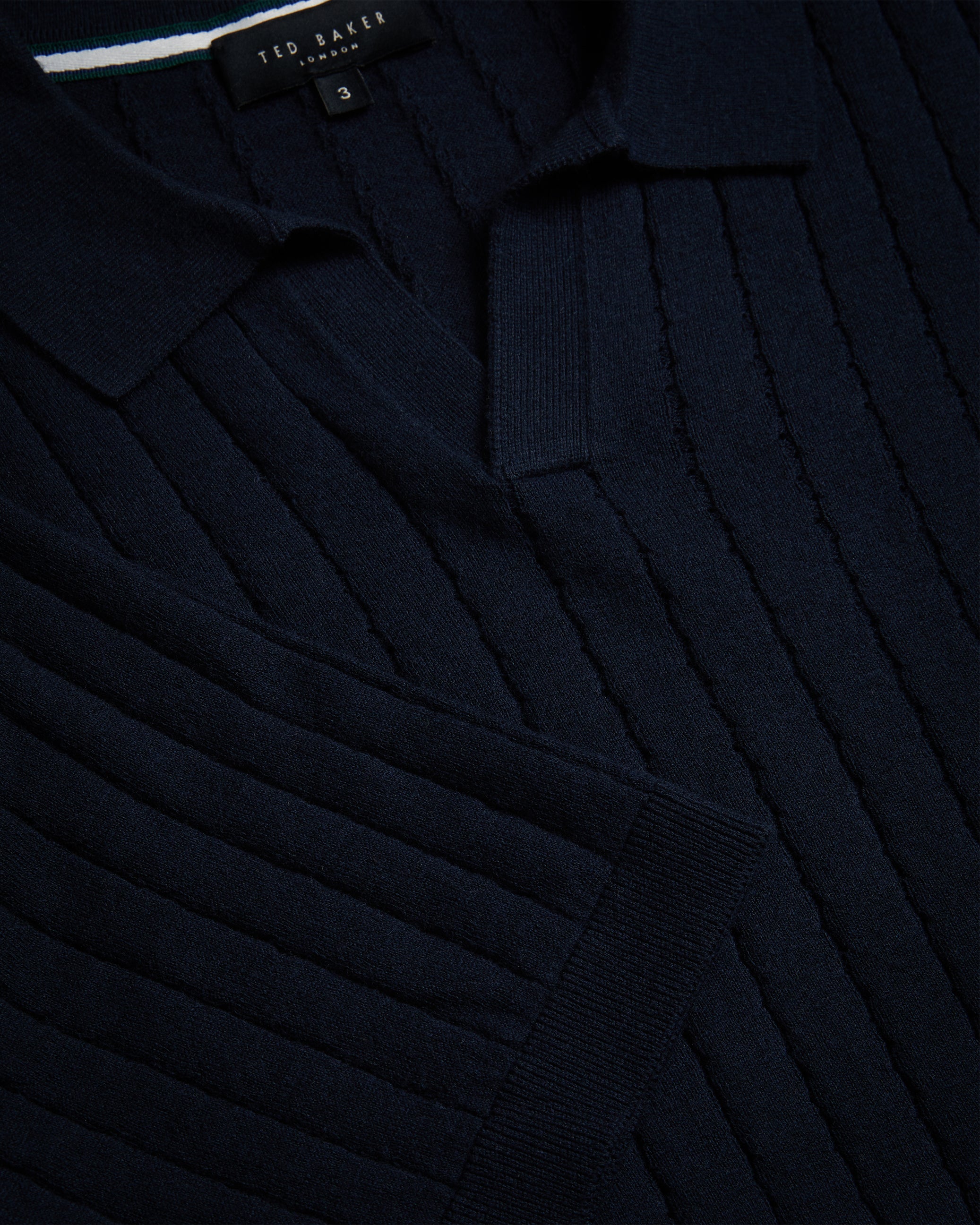 Botany Short Sleeve Open Collar Polo Shirt Navy
