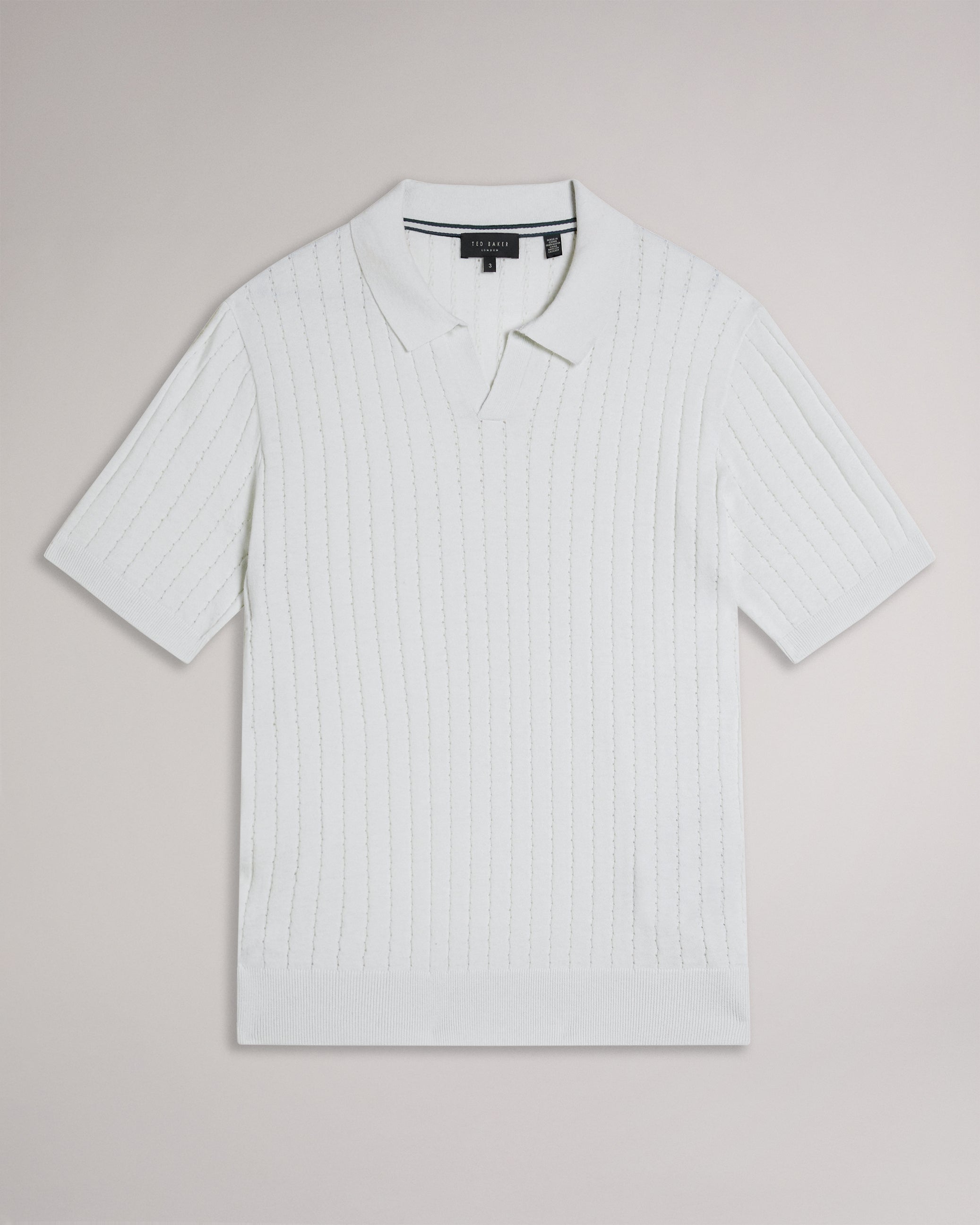 Botany Short Sleeve Open Collar Polo Shirt White