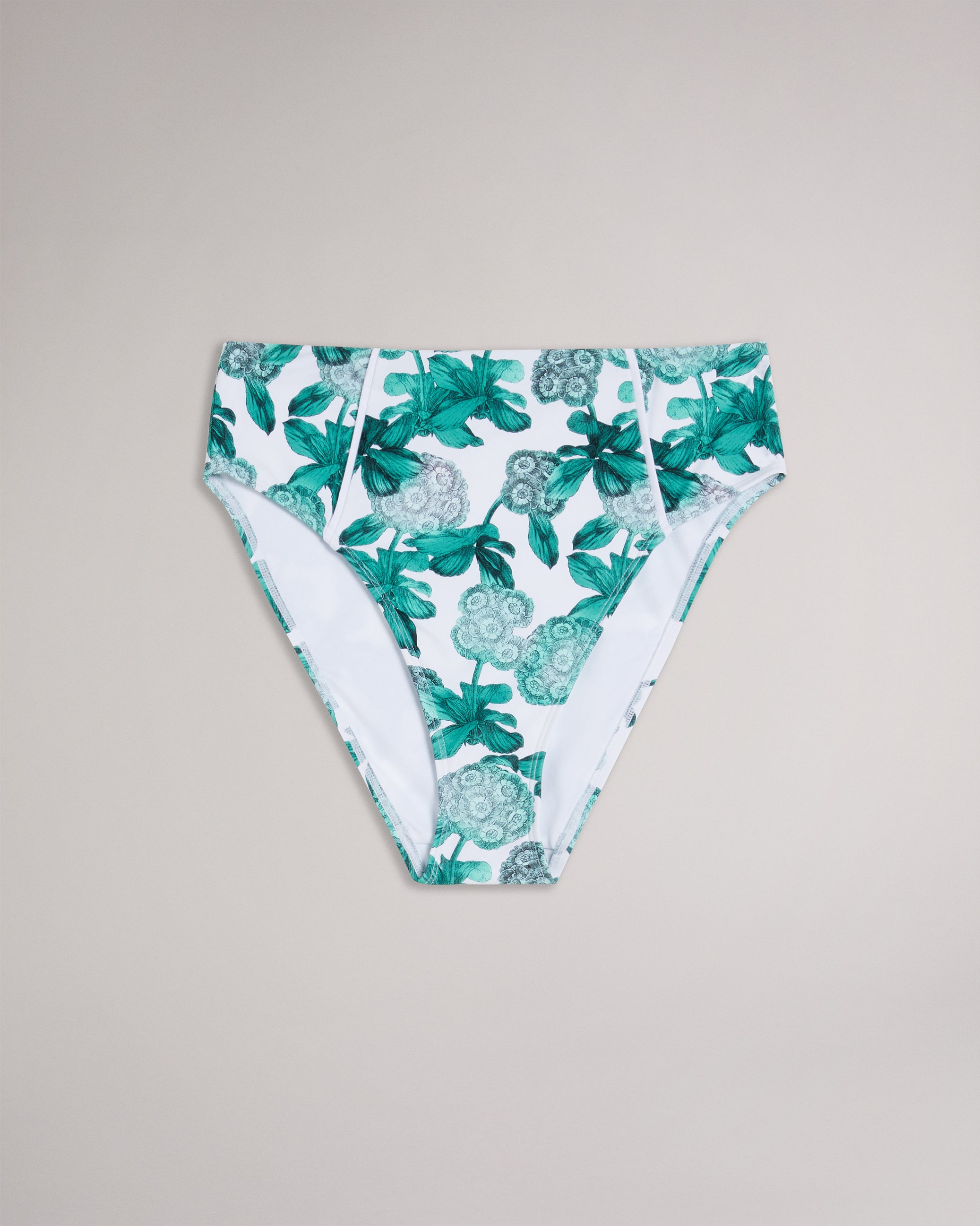 Orellaa Floral High Waisted Bikini Bottom Green