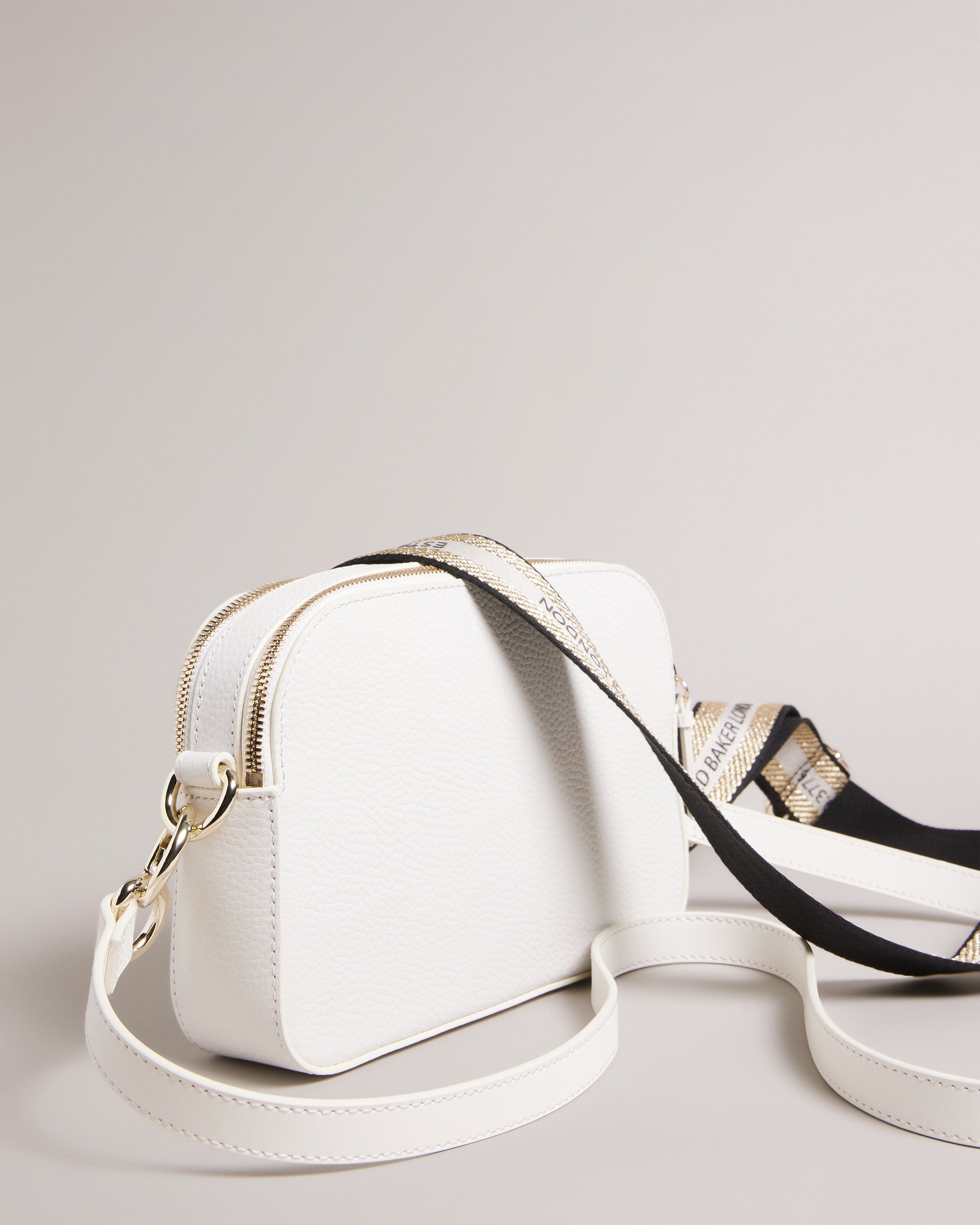 Dailiah Branded Webbing Camera Bag Ecru