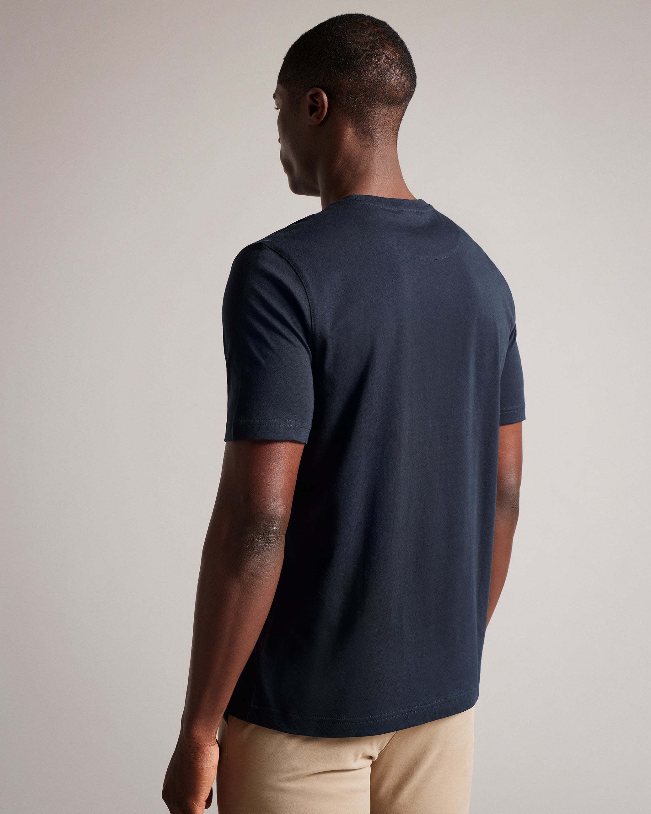 Wilkin Short Sleeve Branded T-Shirt Navy
